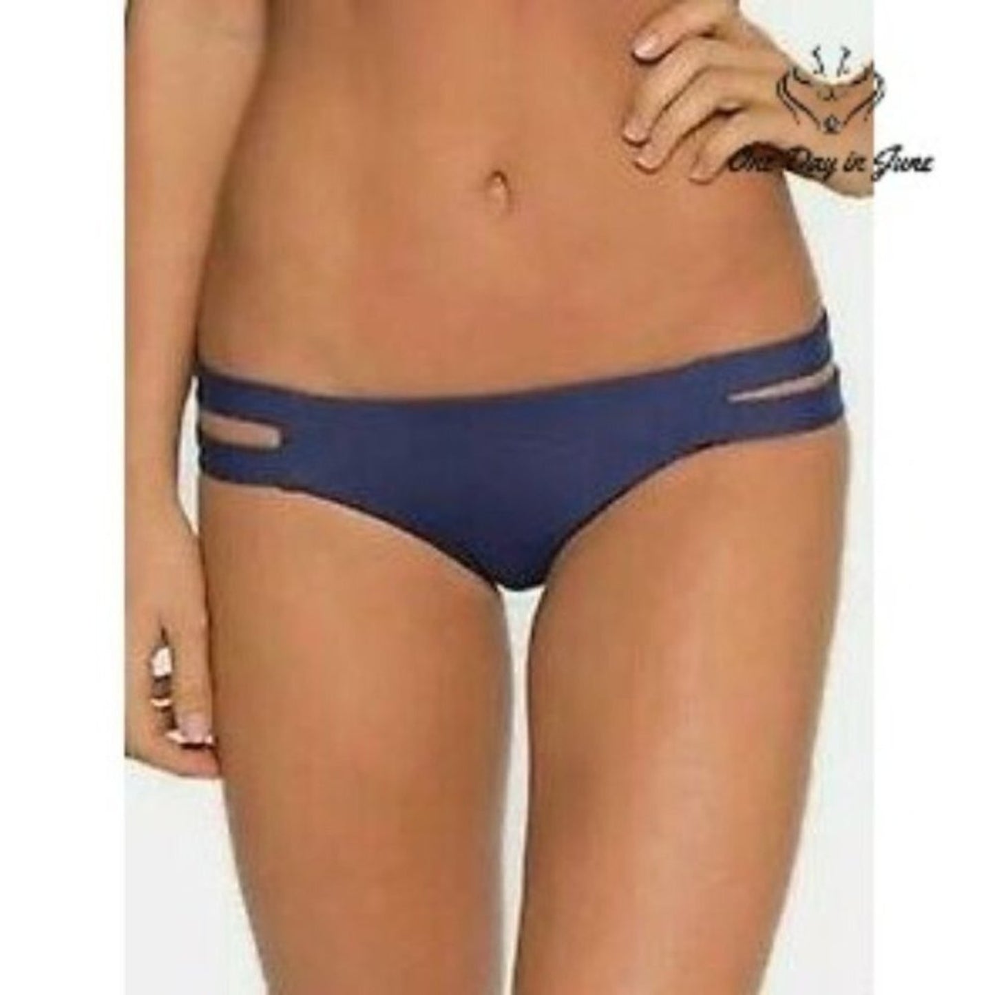 Tavik Chloe Ribbed Cobalt Mini Bikini Bottom Size S
