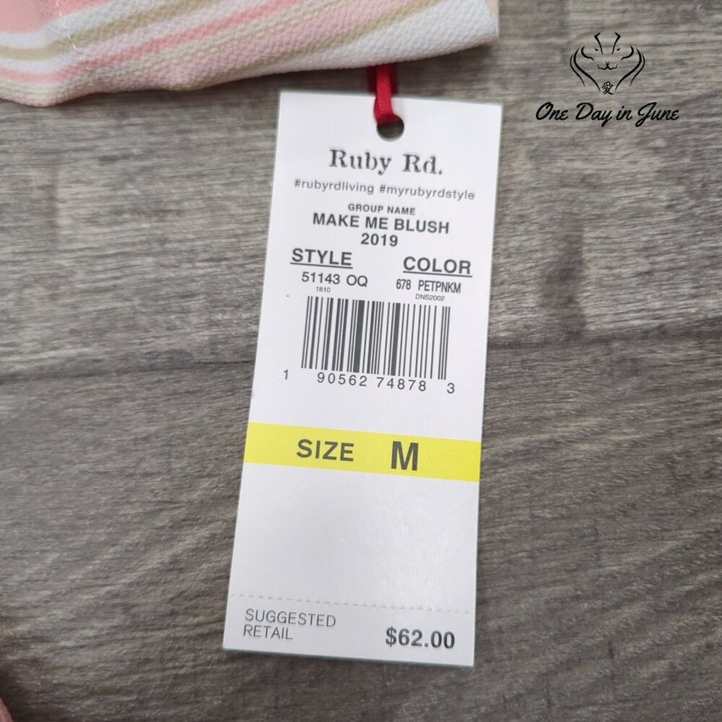 Ruby Rd Make Me Blush Long Sleeve V Neck Top Size M