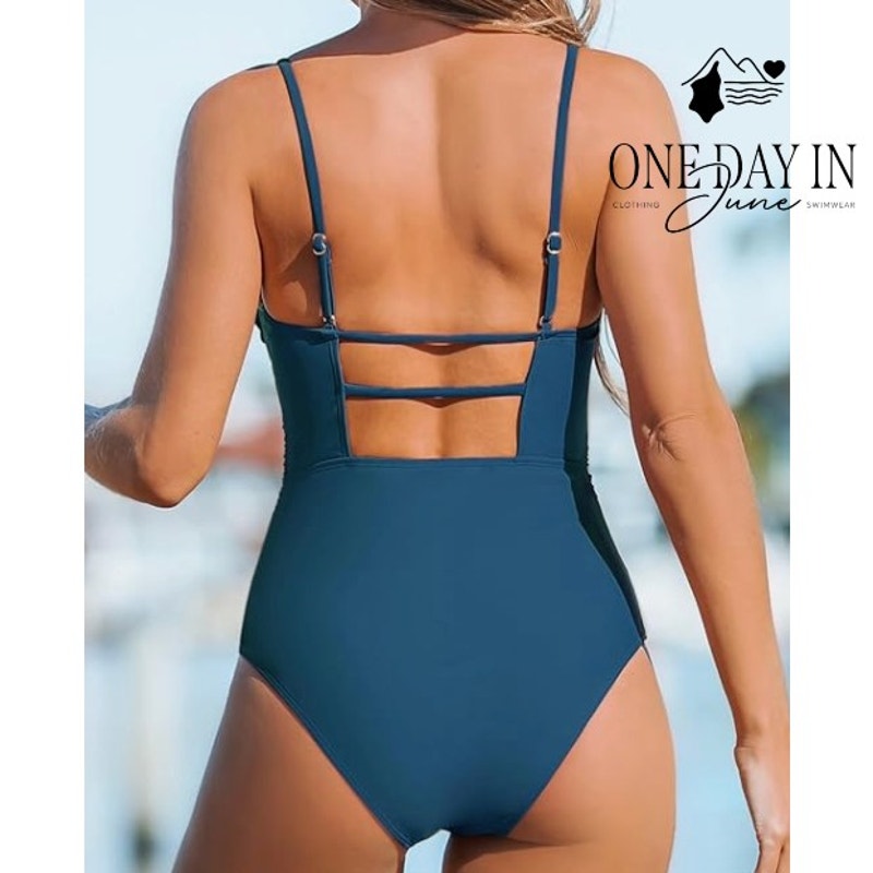 Cupshe Straight Neck Tummy Control One Piece Swimsuit Size M
