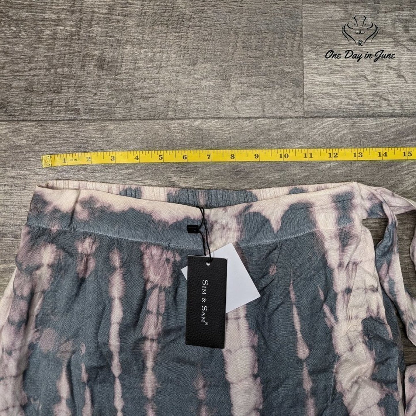 Sim & Sam Tie Dye Tie Waist Midi Skirt Size M