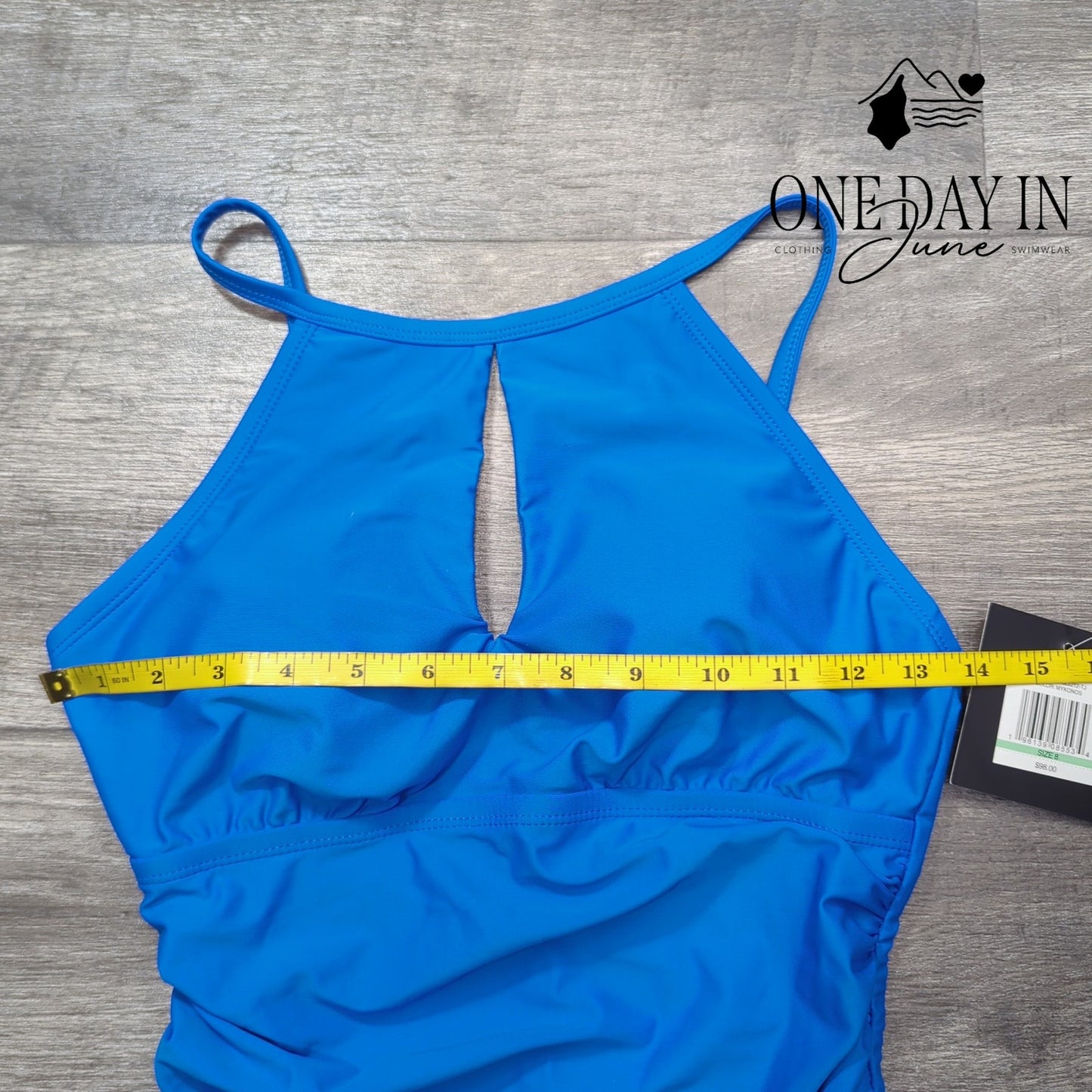 Ellen Tracy High Neck Keyhole Tummy Control one Piece Swimsuit Size 8