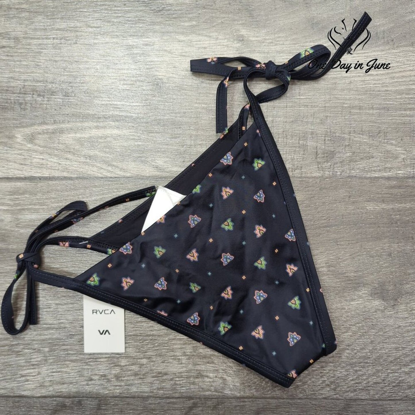 RVCA Foulard French Tie Side Bikini Bottom Size S