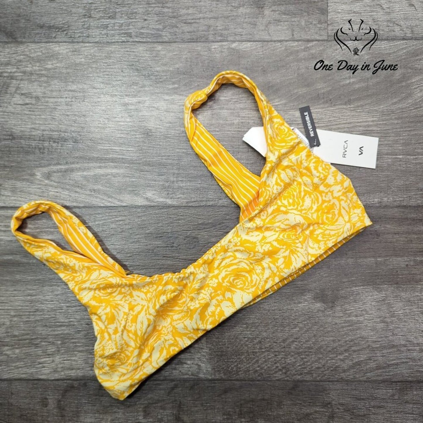 RVCA Forever Bralette Reversible Bikini Top Size L