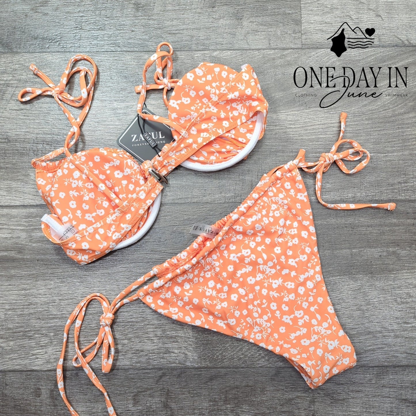 Zaful Underwire Tie Side Bikini Swimsuit Size M