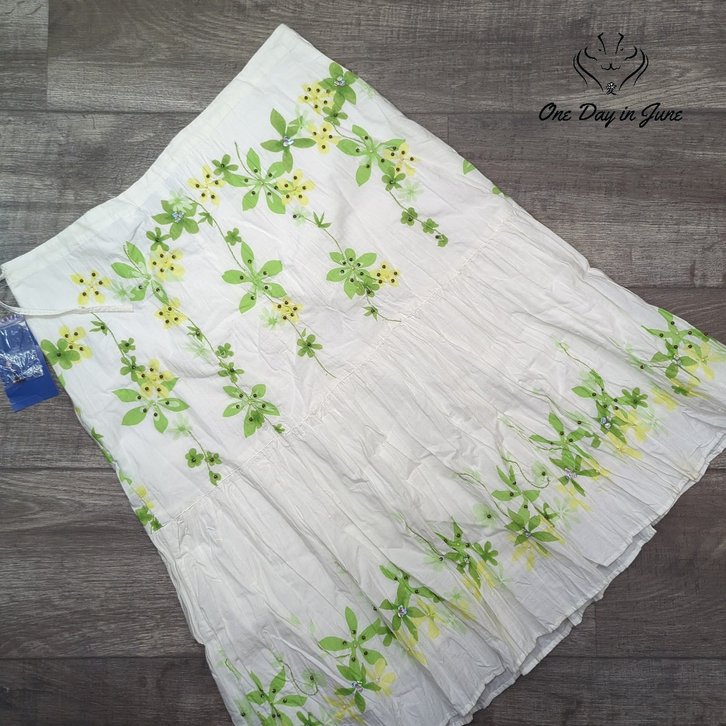 J.H. Collection Painted Garden Midi Skirt Size 14