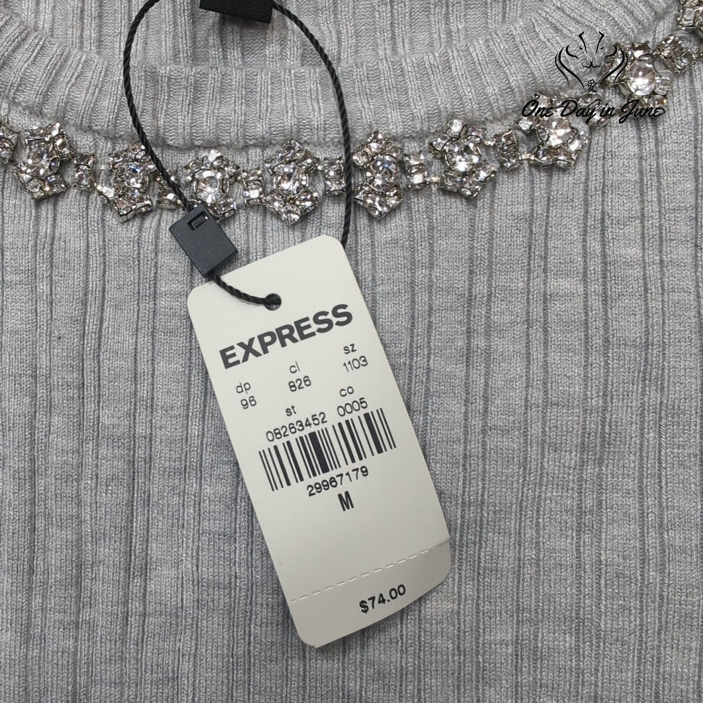 Express Long Sleeve Ribbed Top Size M