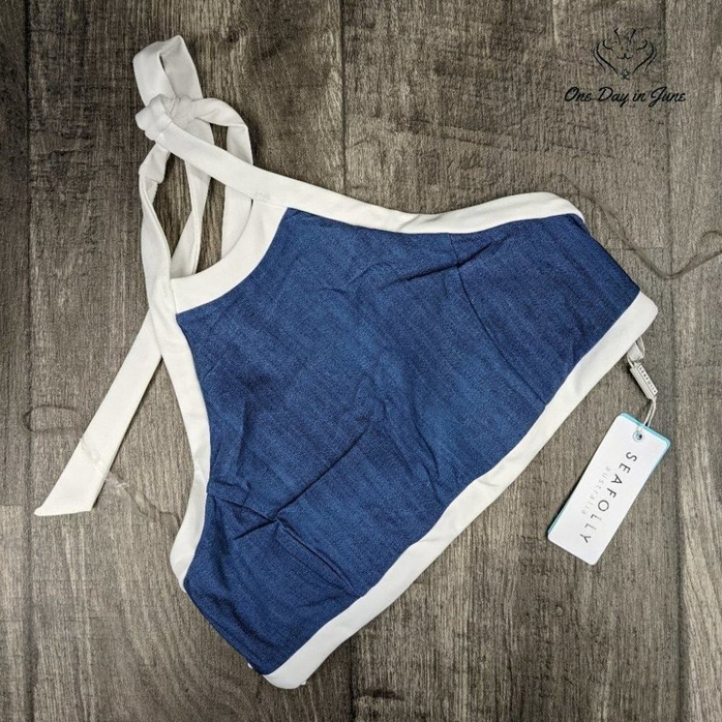 SeaFolly Block Party High Neck Halter Bikini Top Size 4