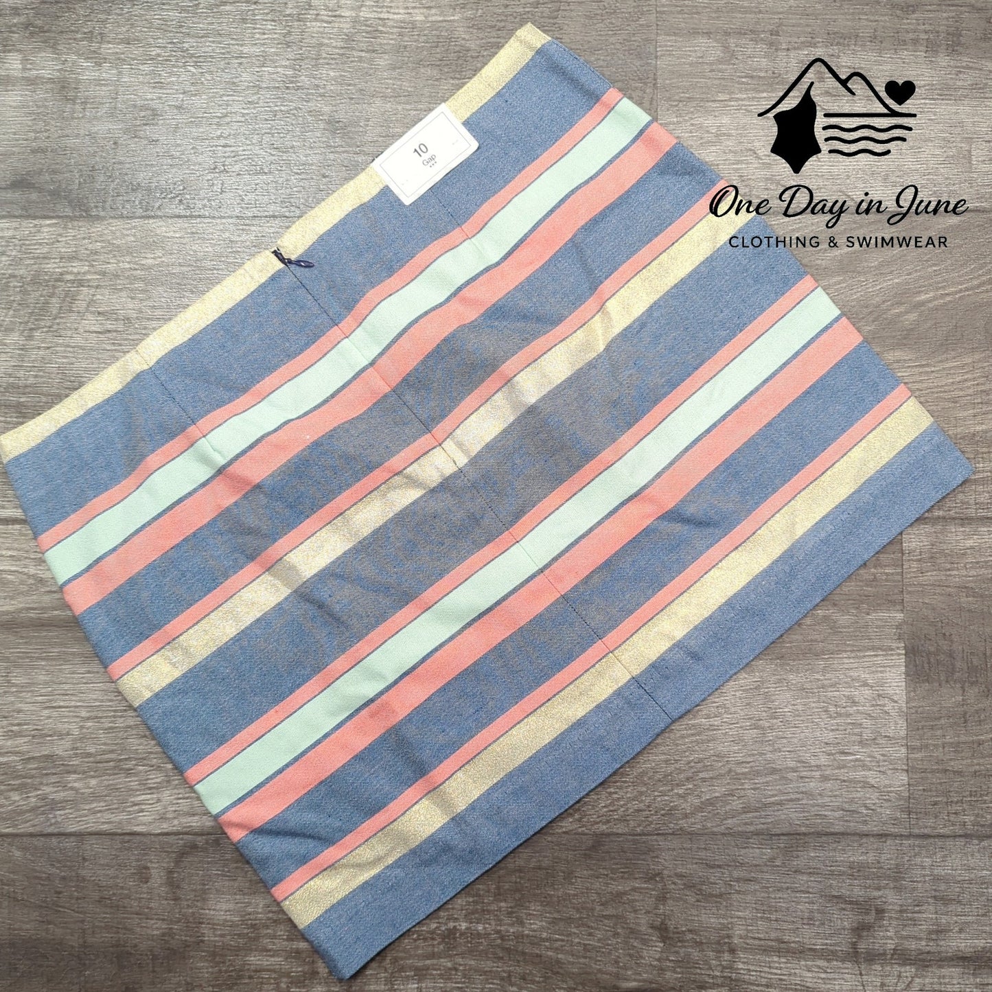 Gap Striped Lined Mini Skirt Size 10