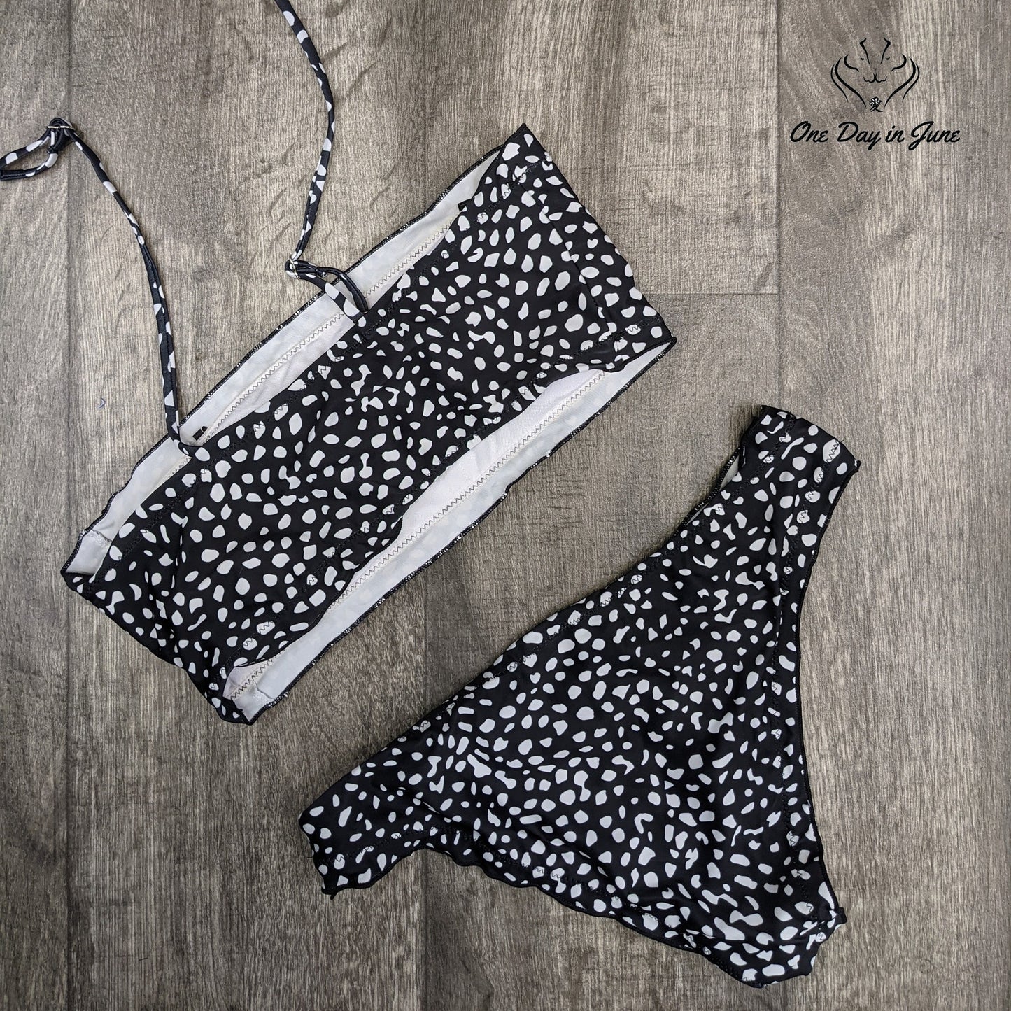 Amzbrly Dalmation Print Bikini Swimsuit Size S