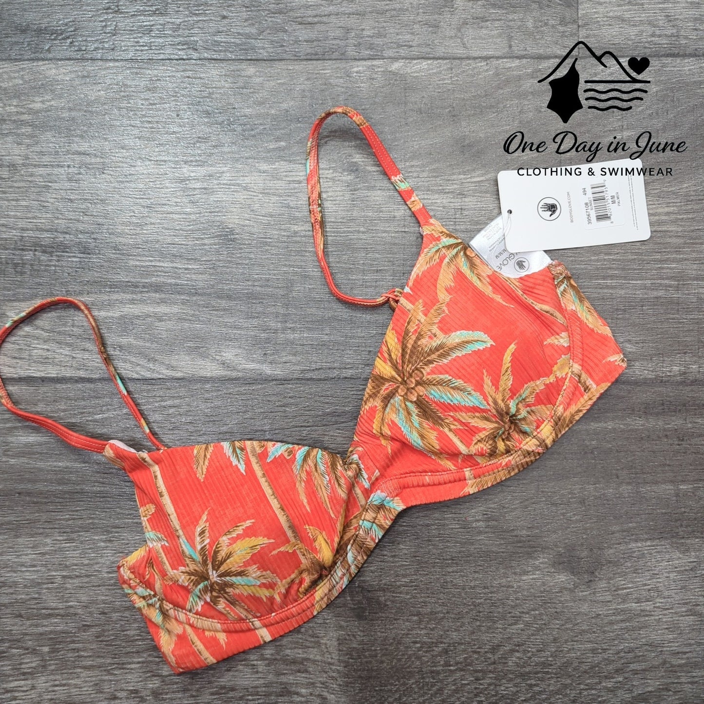 Body Glove Tropical Ribbed Underwire Bikini Top Size M