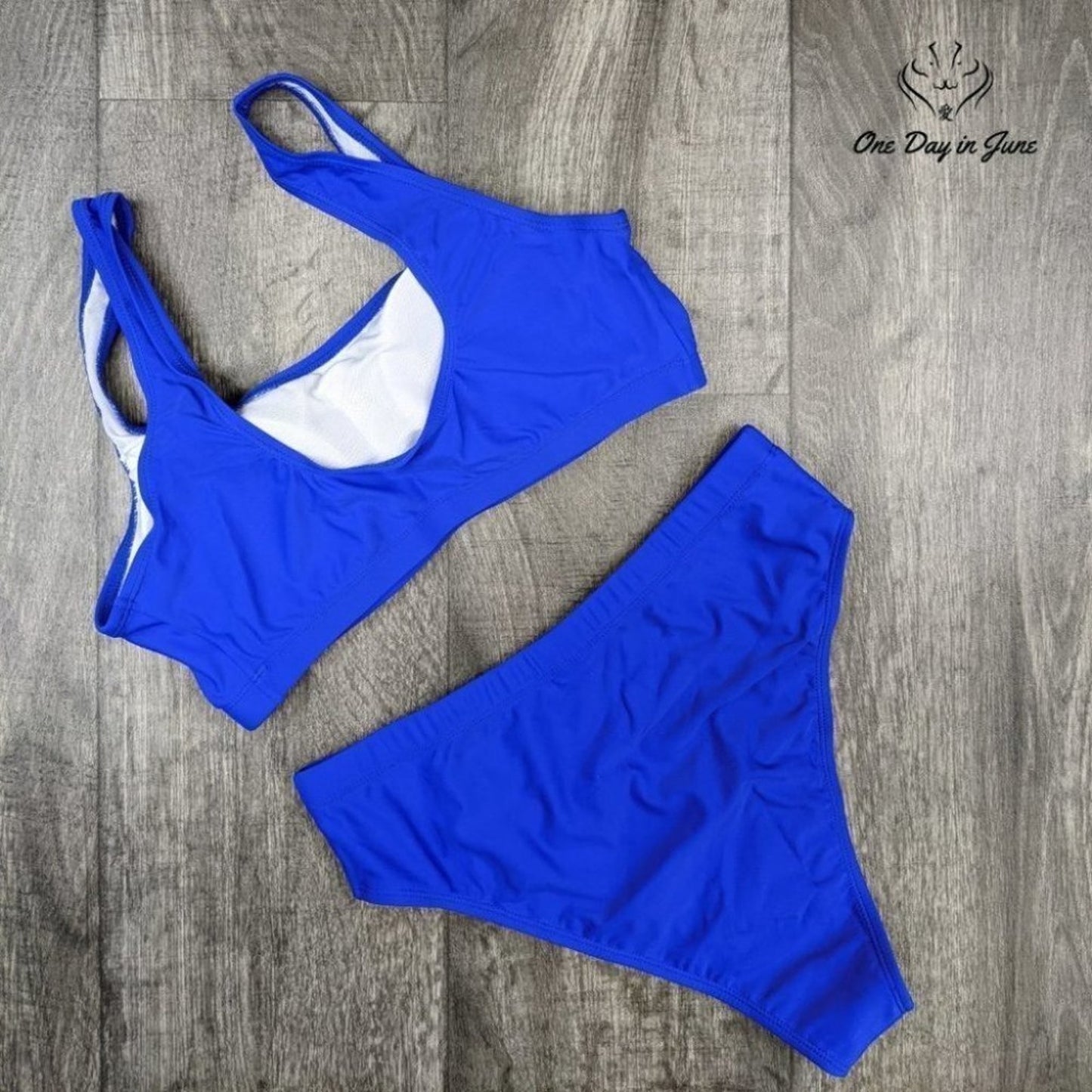 Pink Queen Crop Top High Waist Bikini Swimsuit Size M