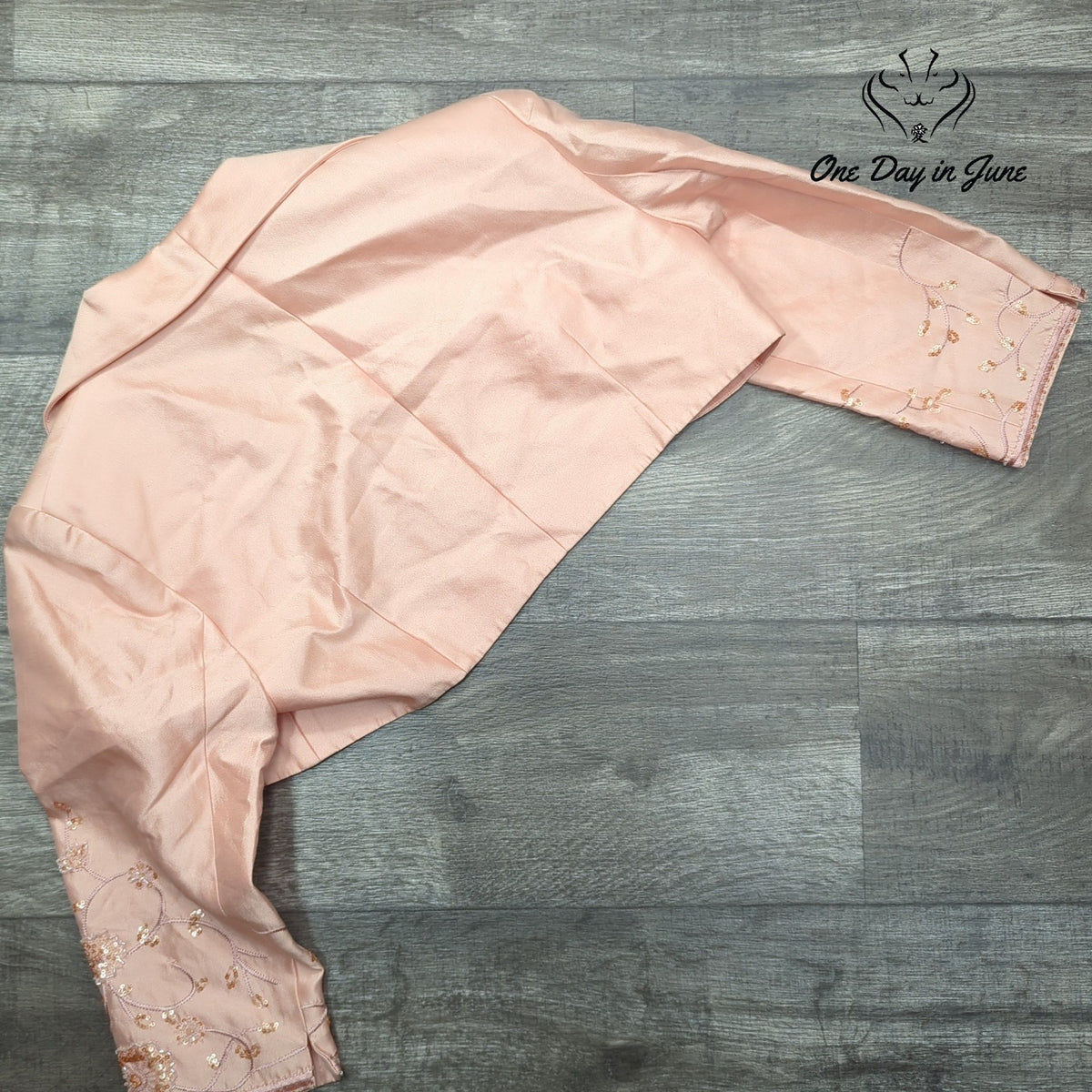Talbots Silk Embroidered Sequin Cropped Jacket Peach Pink NWT $268 Size 14