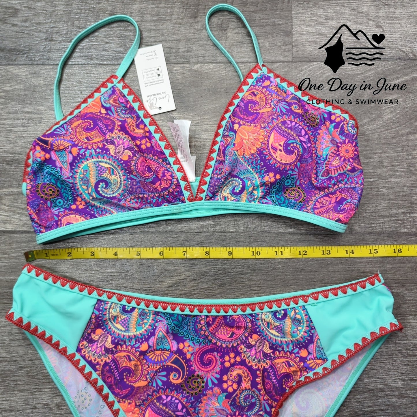 Cupshe Embroidered Edge Bikini Swimsuit Size L