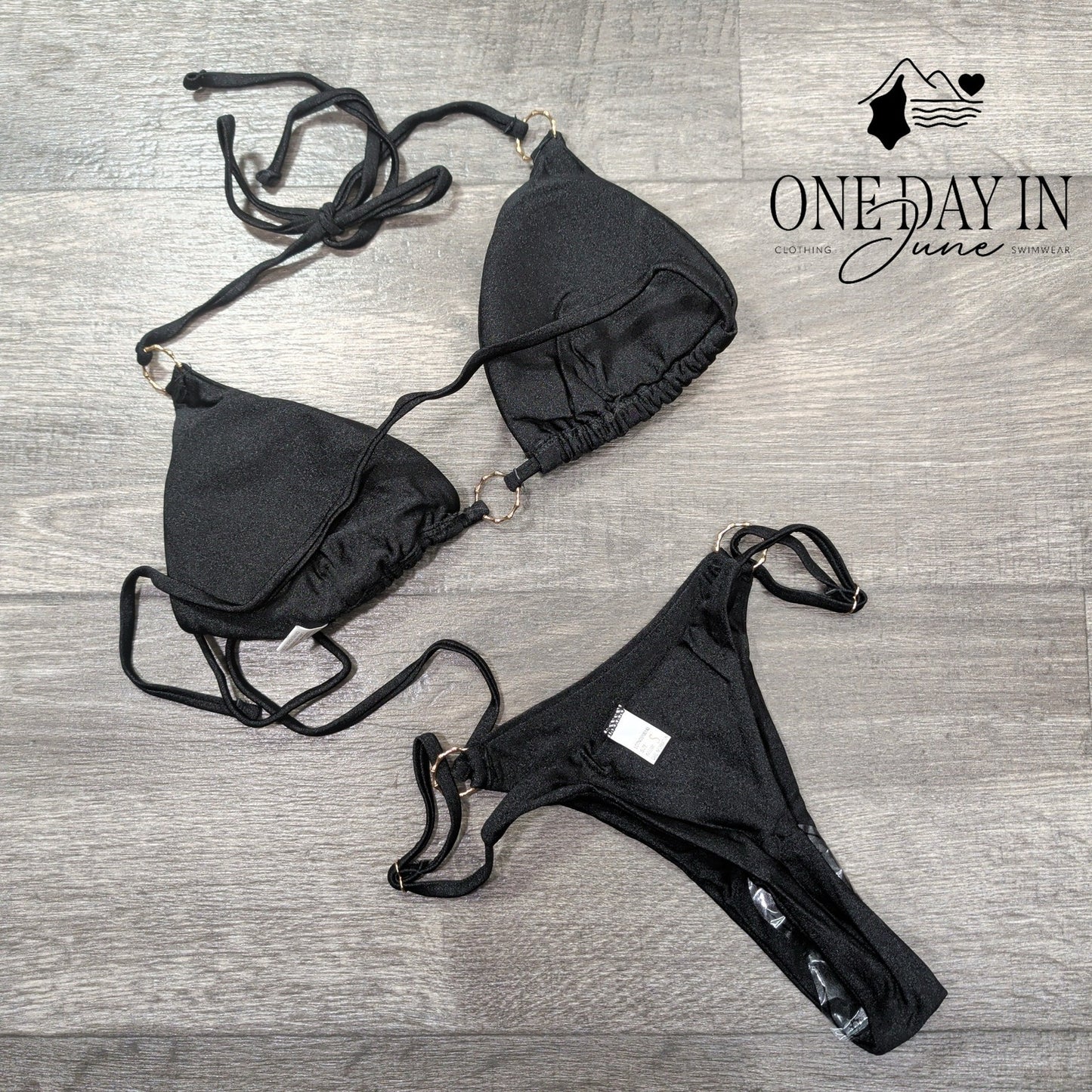Miketai Adjustable Triangle Thong Bikini Swimsuit Size S