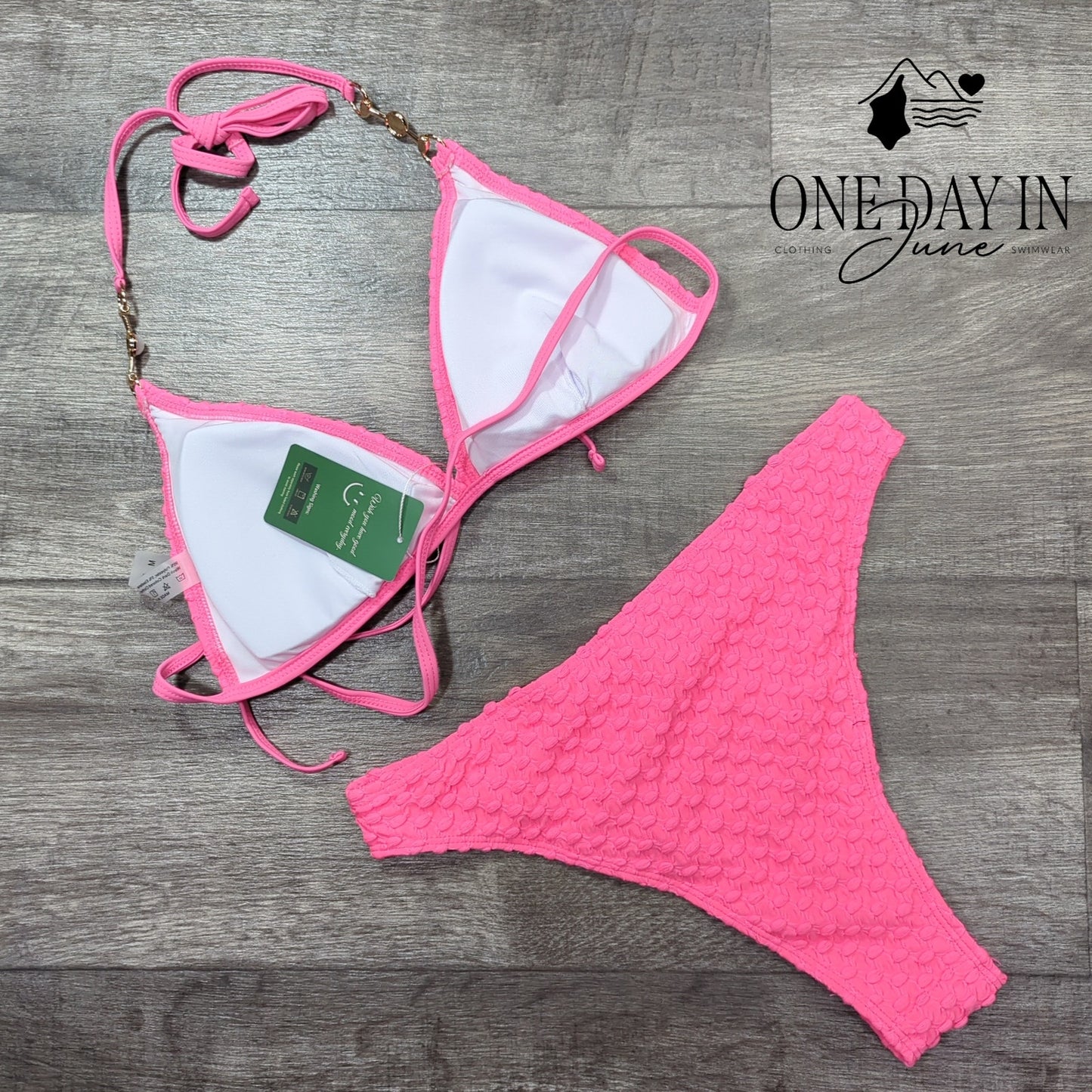Swimall Textured Halter Bikini Swimsuit Size M