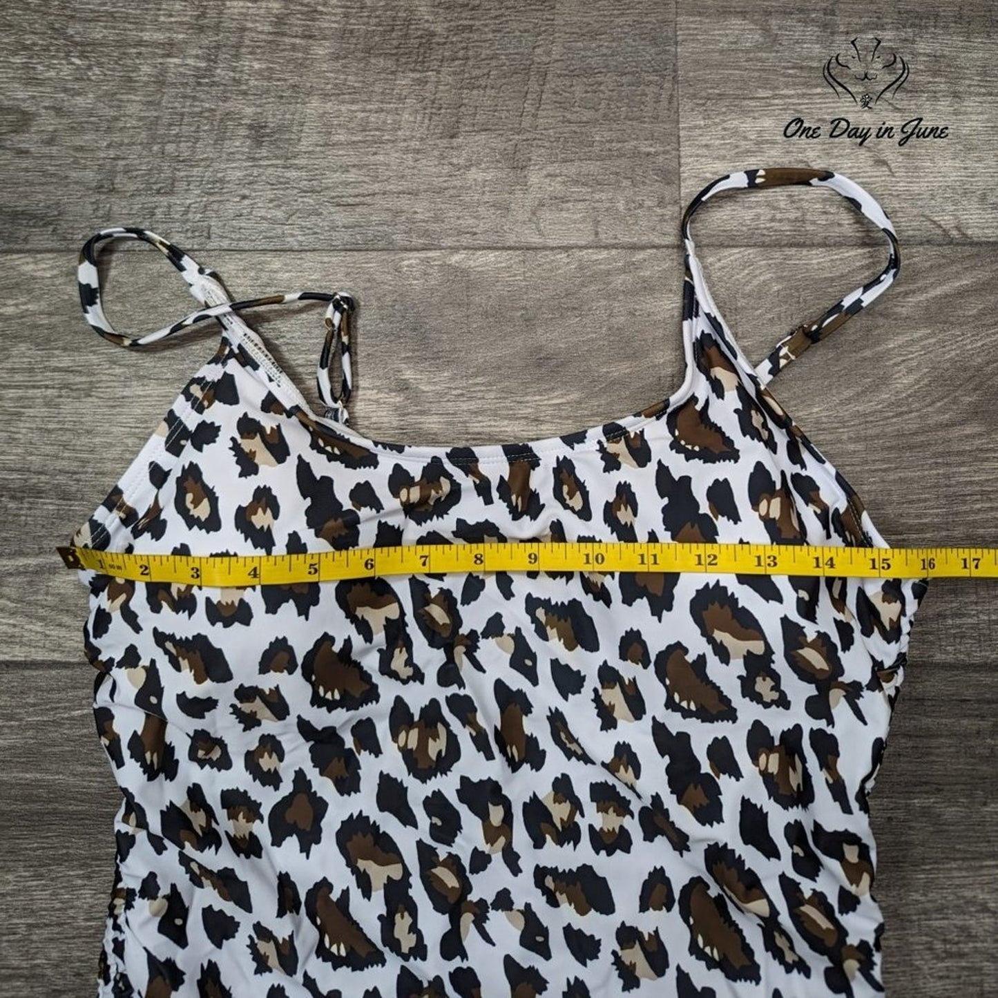 Peddney Ruched Side Leopard One Piece Swimsuit Size 2XL