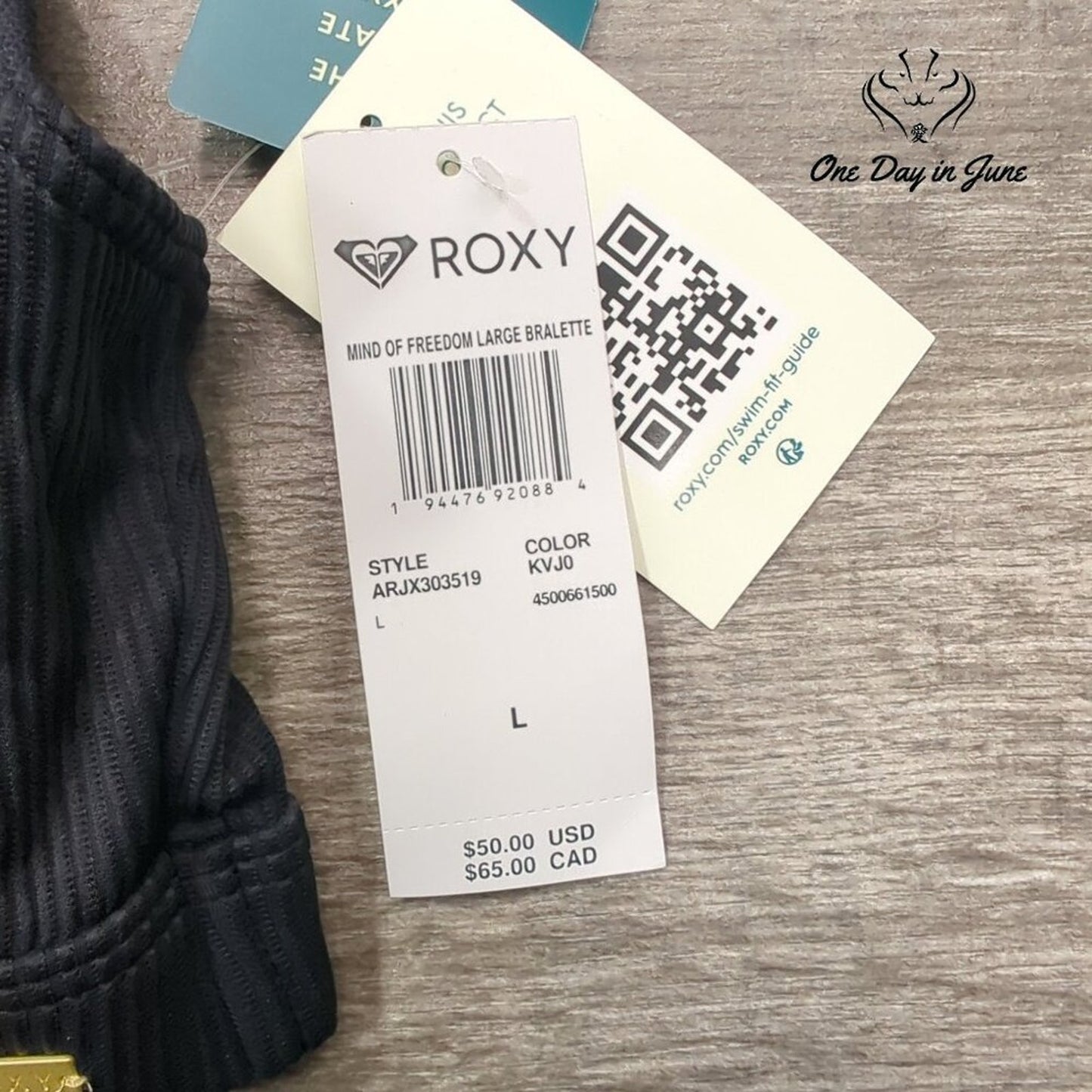 Roxy Mind of Freedom Bralette Bikini Top Size L