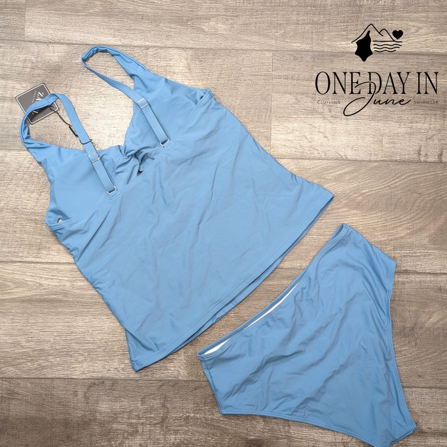 Zaful Cross Front Keyhole Tankini Swimsuit Size L