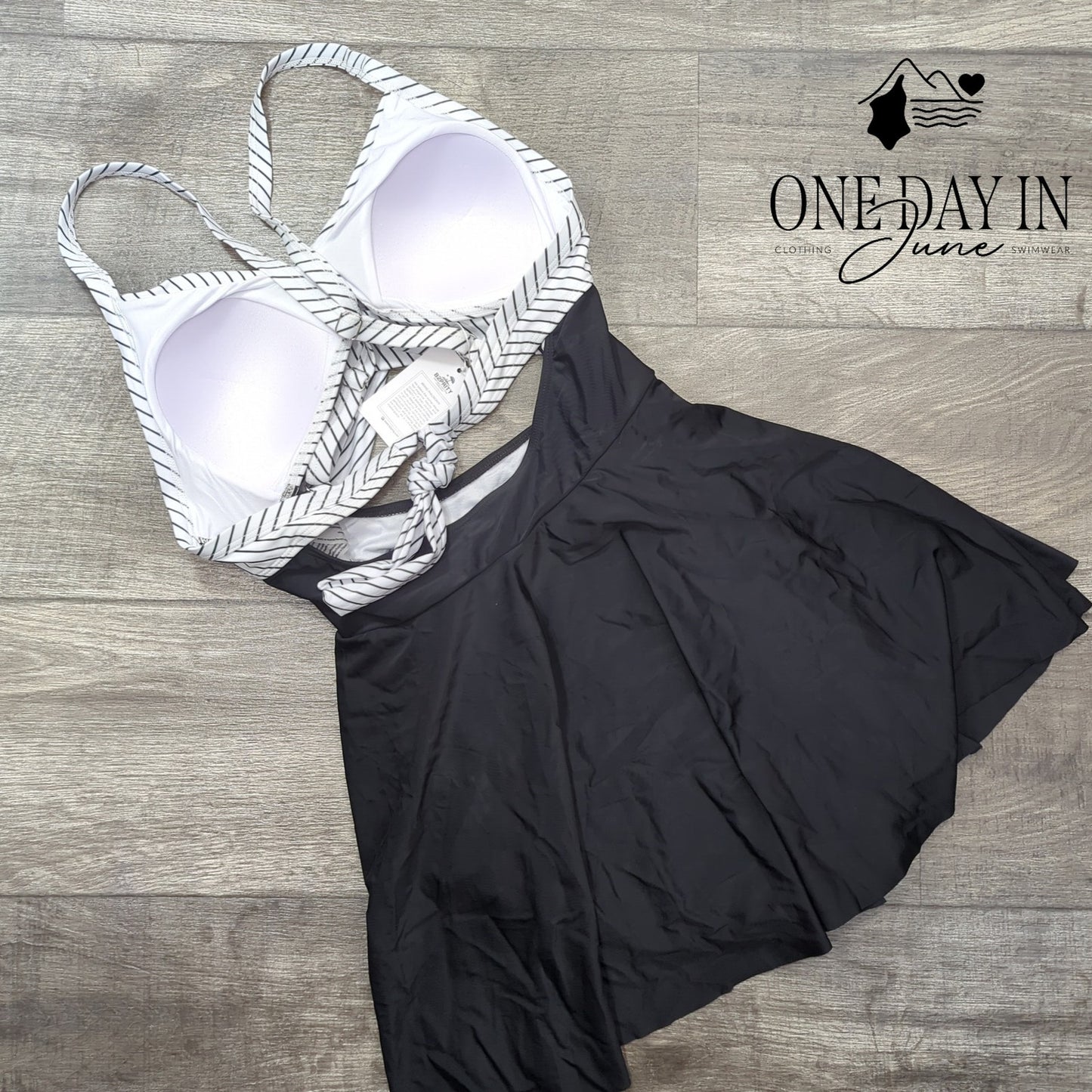 B2Prity Cross Front Cut Out Swimdress One Piece Swimsuit Size L