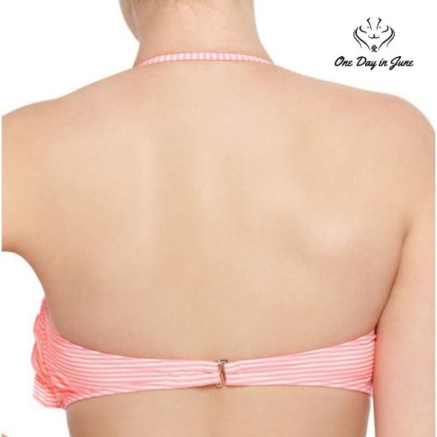 Arizona Jean Co. Seersucker Striped Bandeau Bikini Top Size S