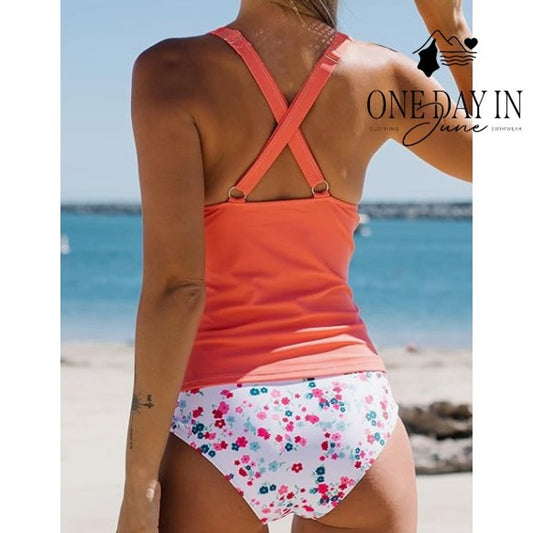 Beachsissi Floral Tankini Swimsuit Size S