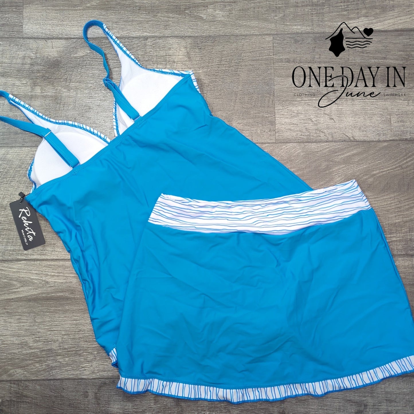 Rekita Skirted Tankini Swimsuit Size M
