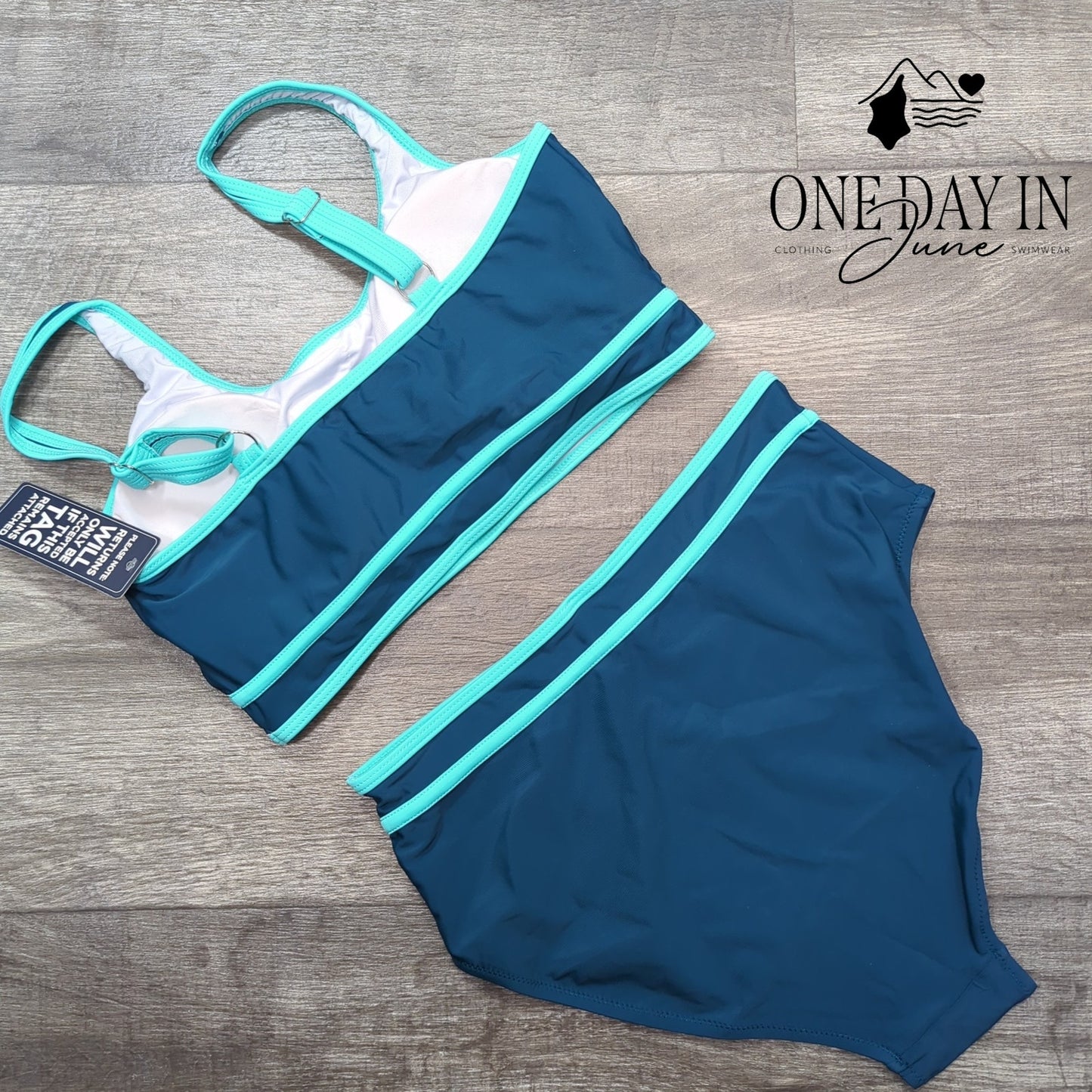 Blooming Jelly High Waist Crop Bikini Swimsuit Size M