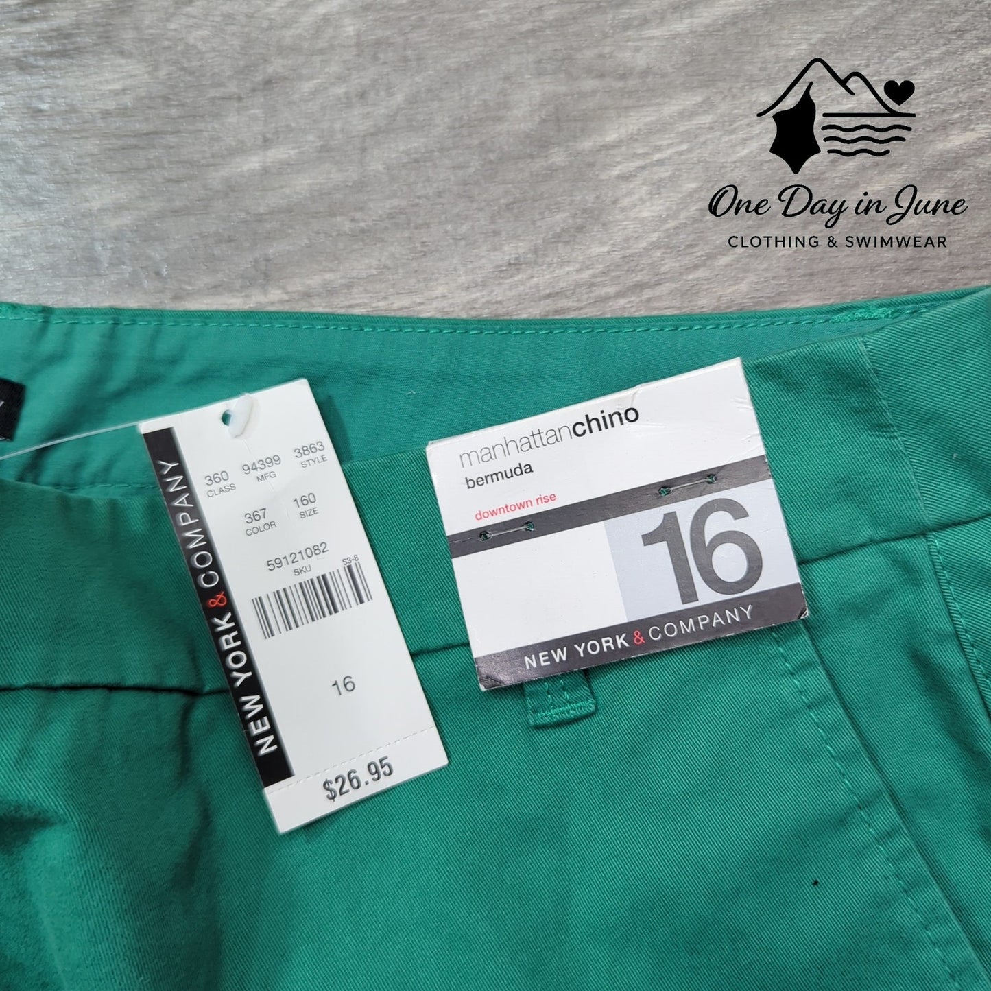 New York & Company Manhatten Chino Bermuda Shorts Size 16