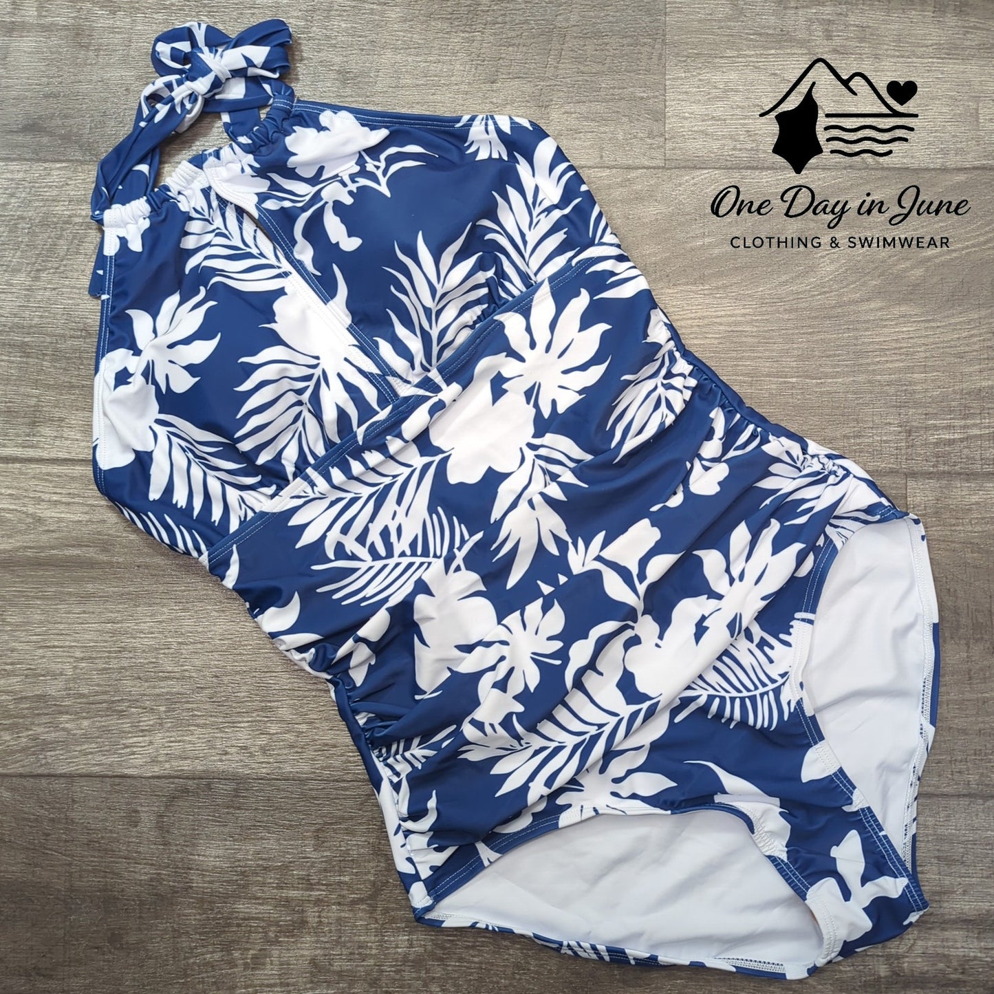 Charmleaks Halter Tummy Control Palm Leaf One Piece Size L