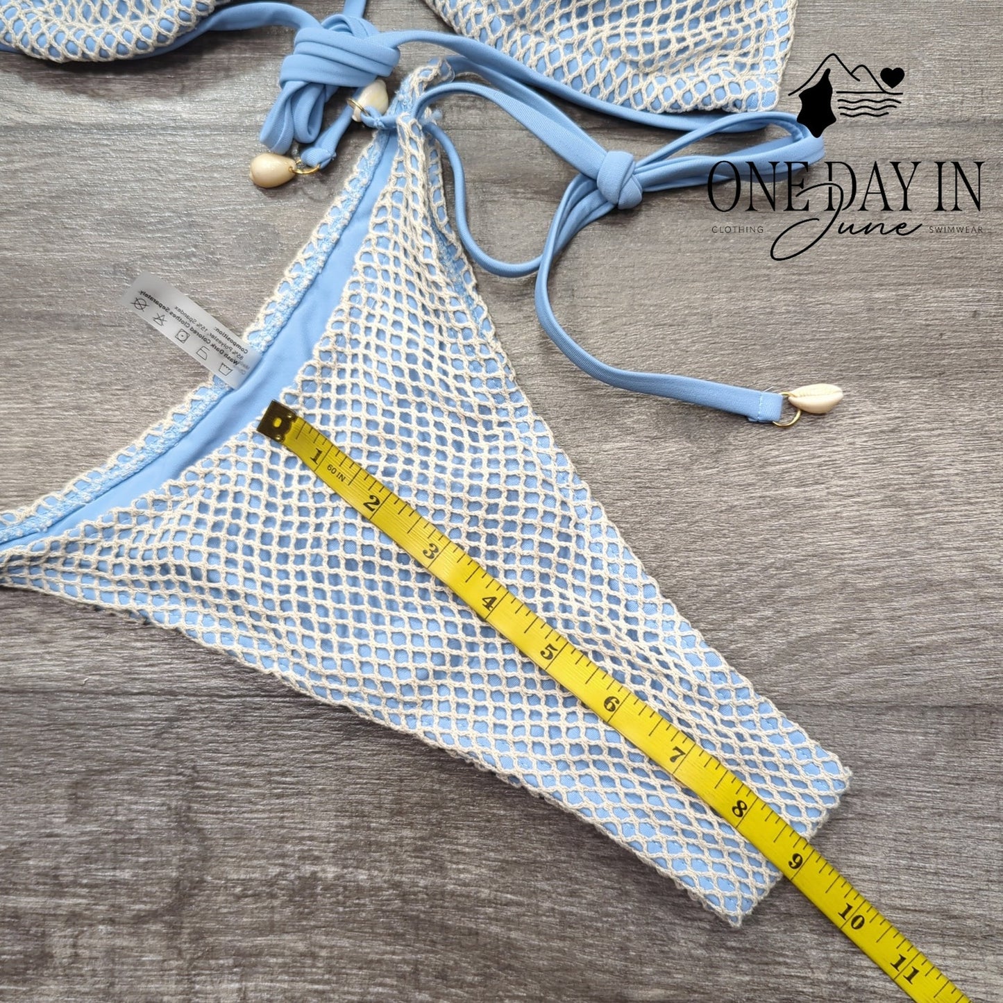 Zaful High Cut Tie Side Tie Back Bikini Swimsuit Size S