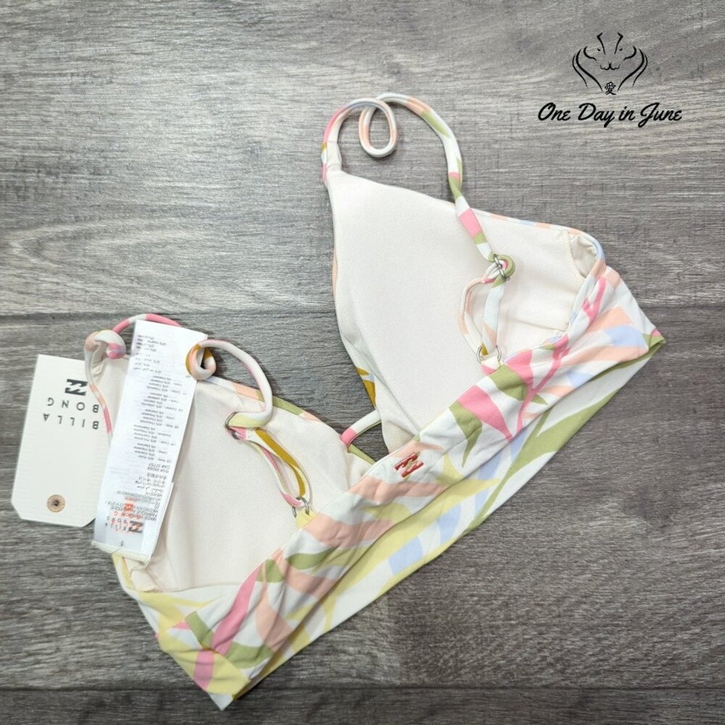 Billabong Tropic Jungle V Neck Bikini Top Size M