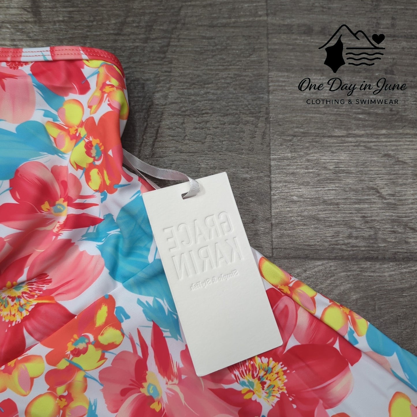 Grace Karin Floral One Piece Swimdress Swimsuit Size L