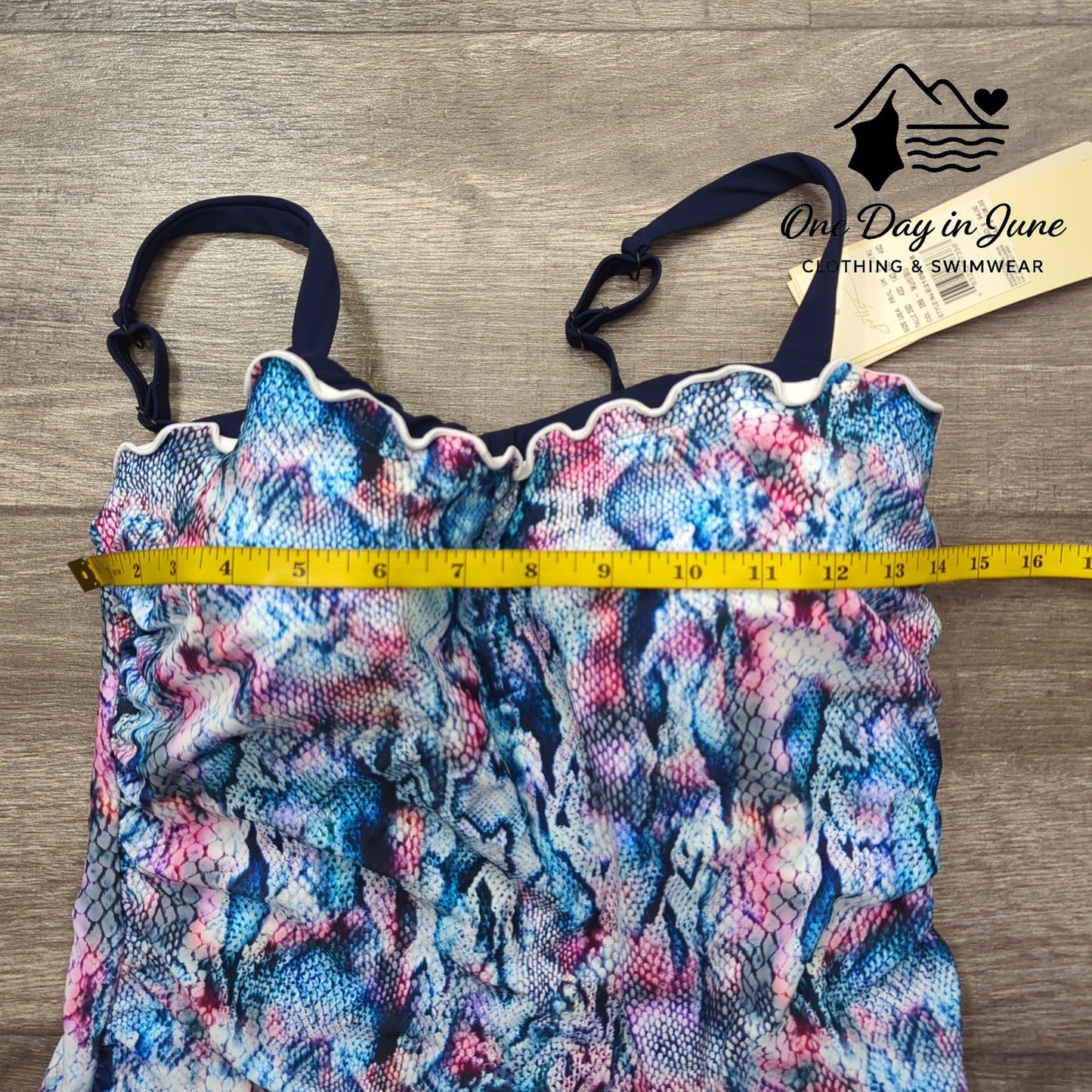 Gottex Ruffle Tankini Top Size 36D