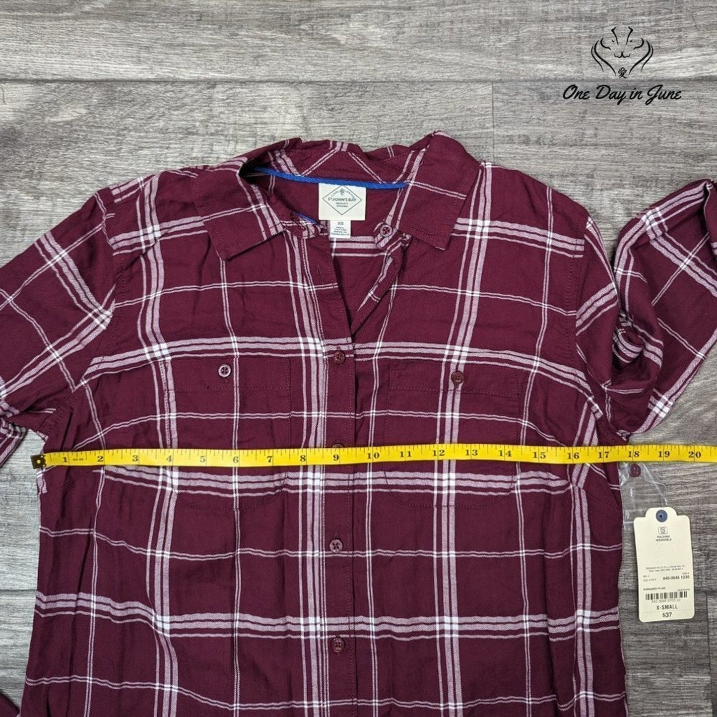 St. John's Bay Classic Fit Plaid Flannel Shirt Size XS