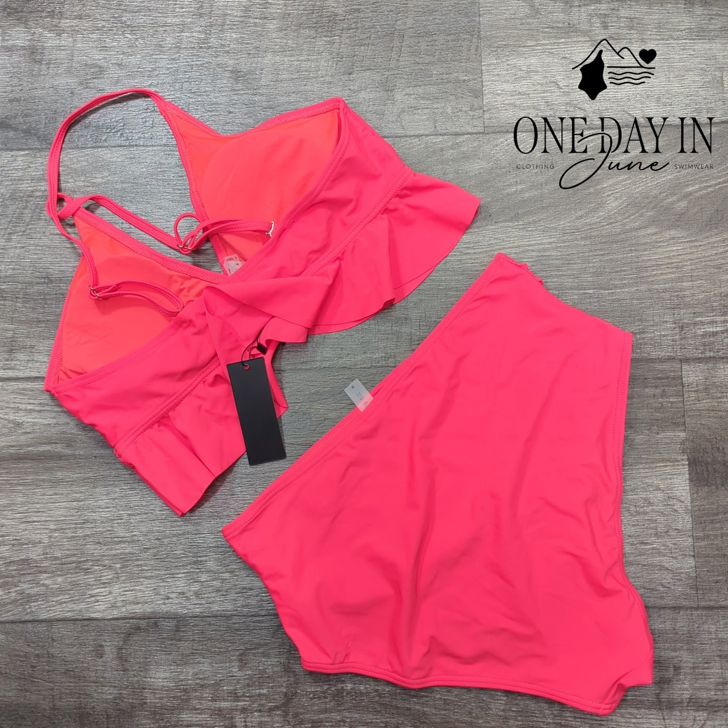 Tempt Me High Waist Ruffle Bikini Swimsuit Size M