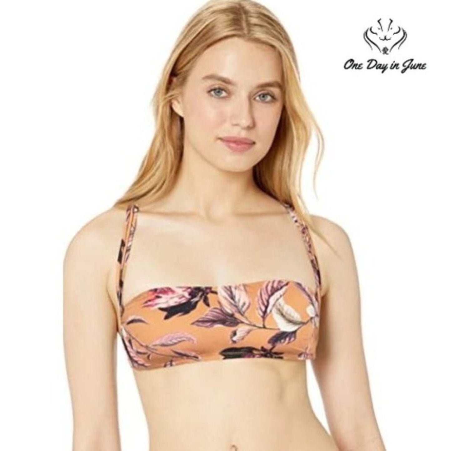 BCBGMAXAZRIA Bandeau Crossback Bikini Top Size 8