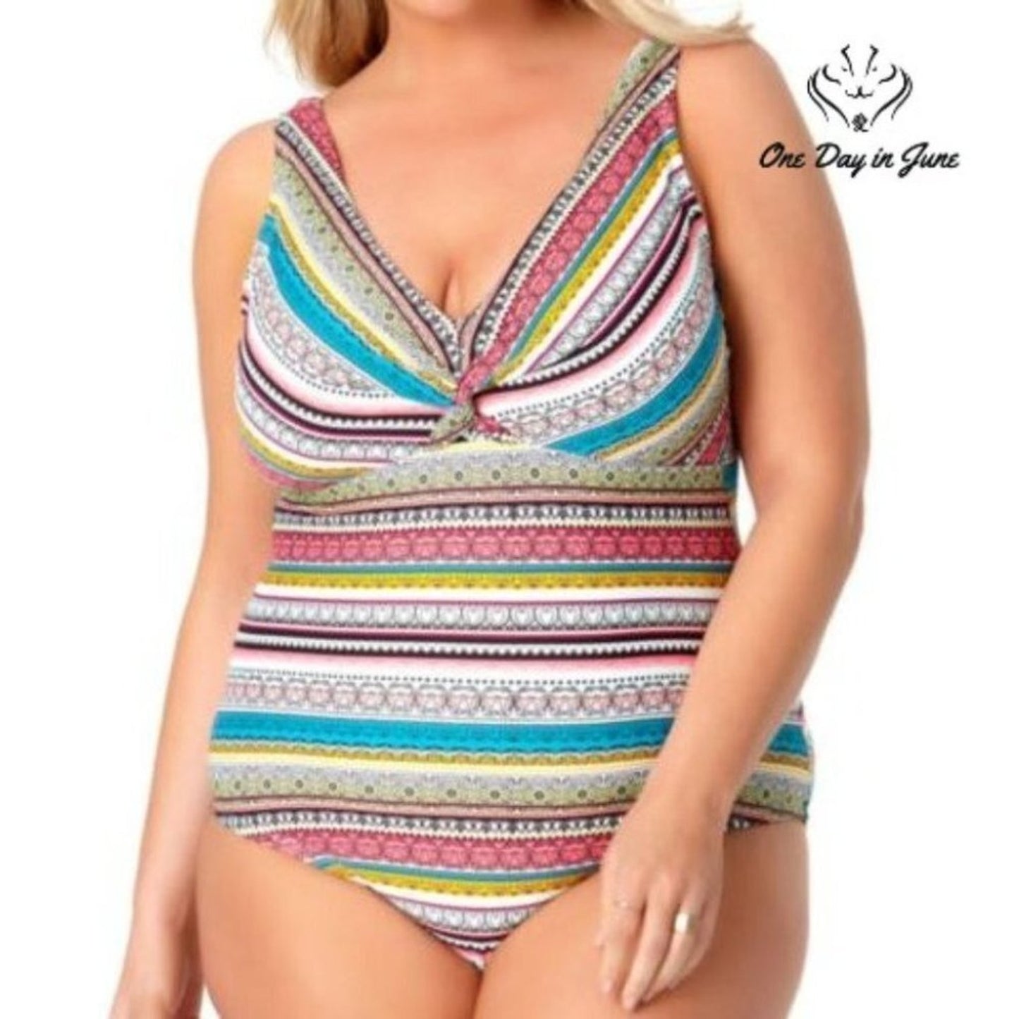 Liz Claiborne Striped One Piece Size 16W