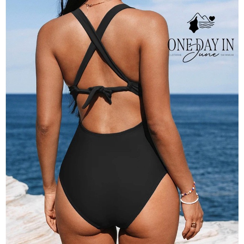 Cupshe V Front Tummy Control One Piece Swimsuit Size L