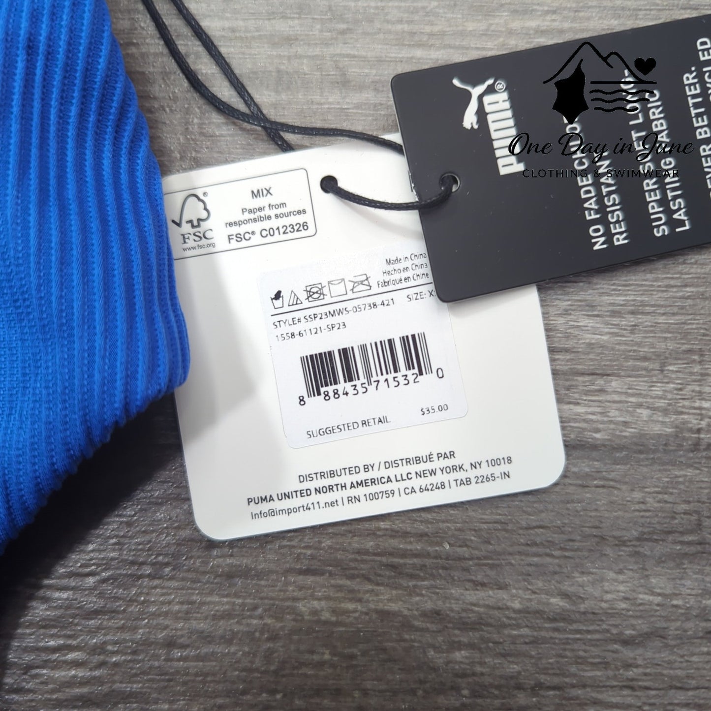 Puma Ribbed High Cut Bikini Bottom Size XS