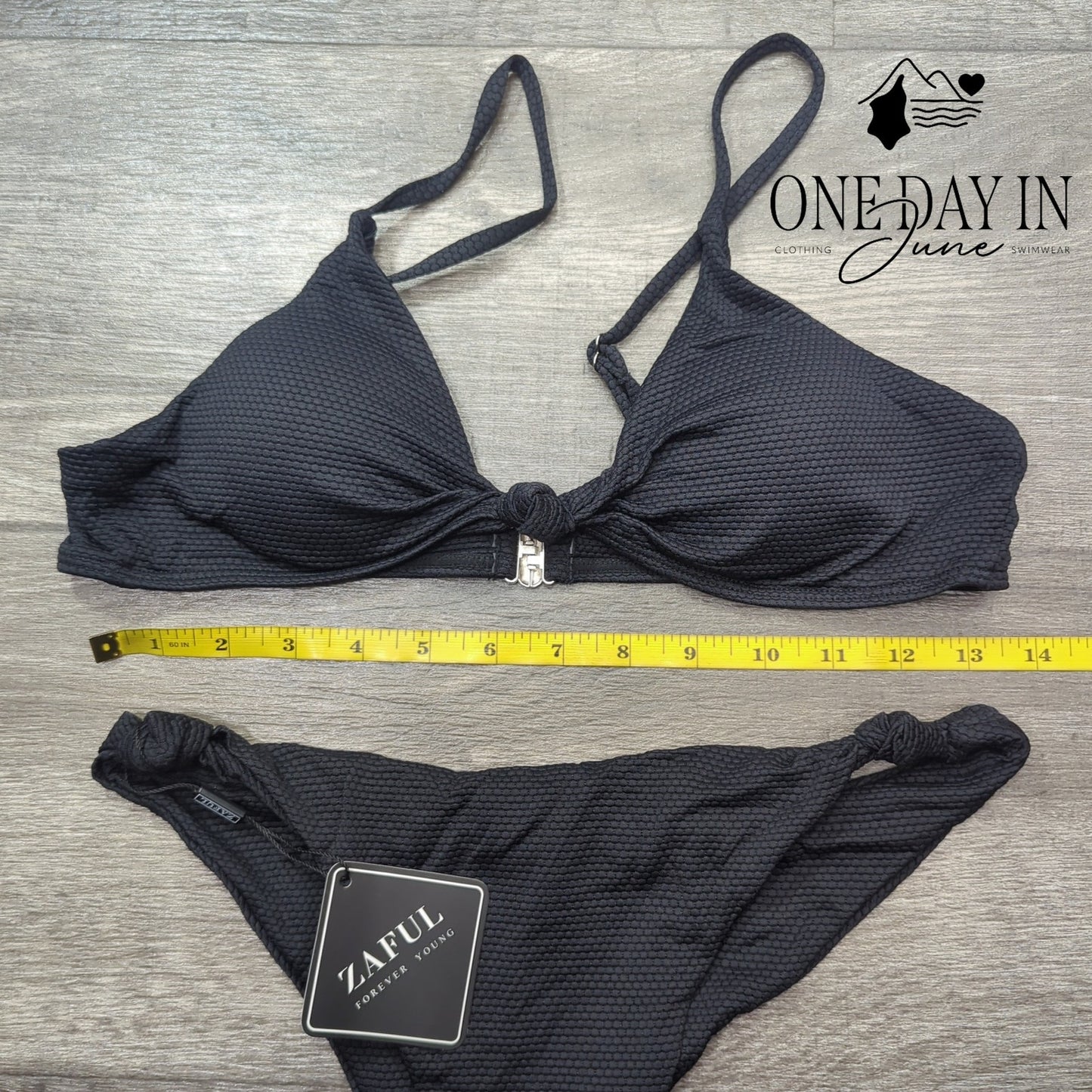 Zaful Textured Cheeky Bikini Swimsuit Size M
