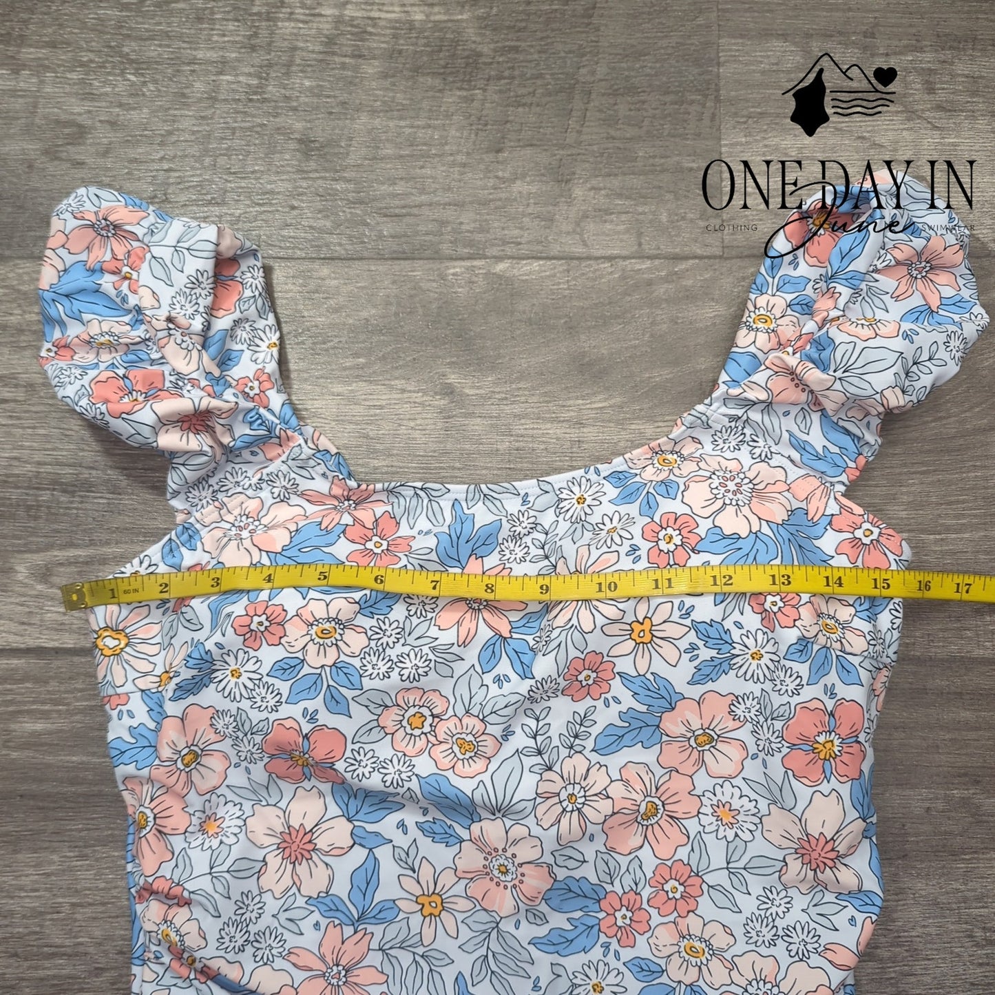 Eomenie Ruffle Shoulder Tummy Control One Piece Swimsuit Size XL