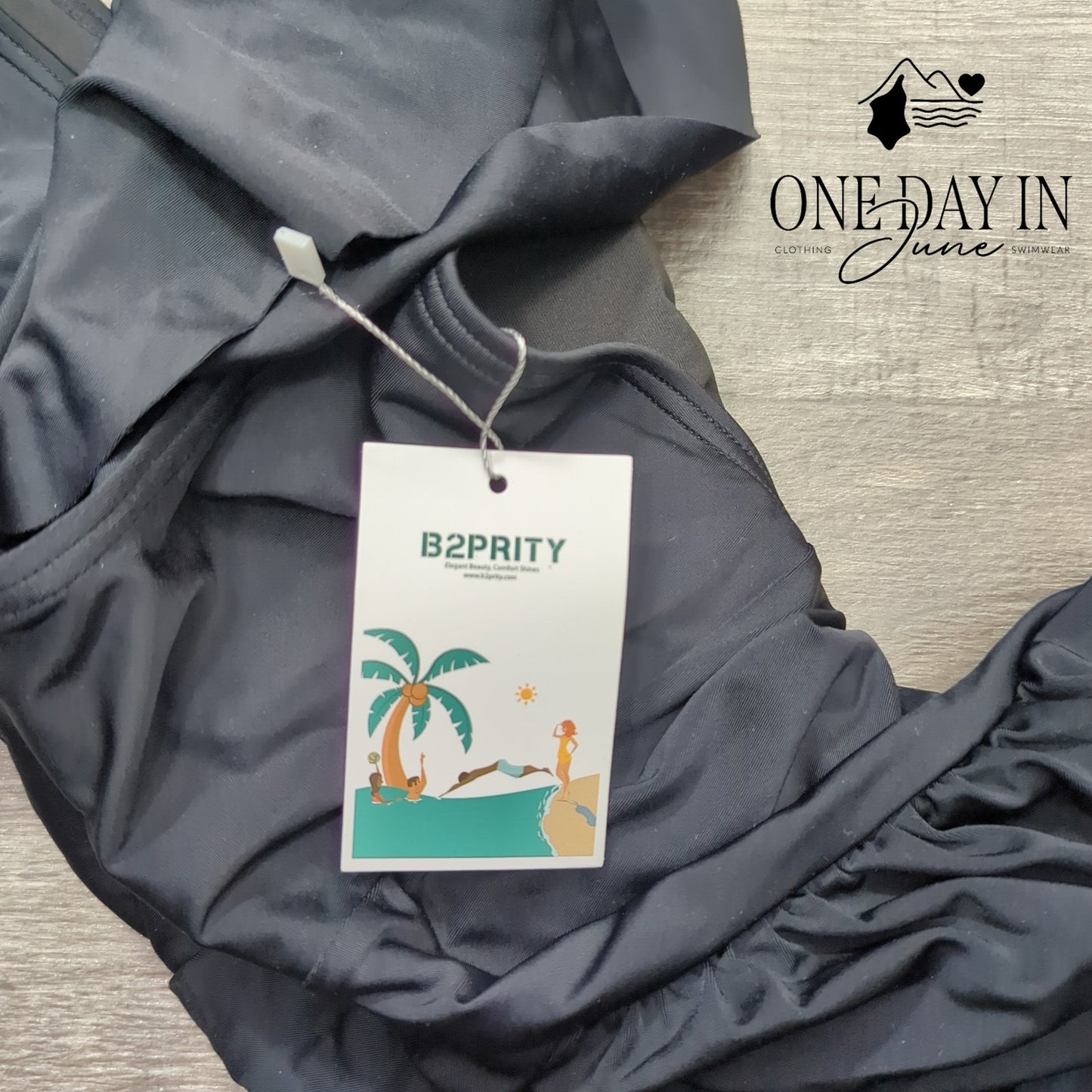 B2Prity Cross Front Cut Out Ruffle Shoulder One Piece Swimsuit Size M