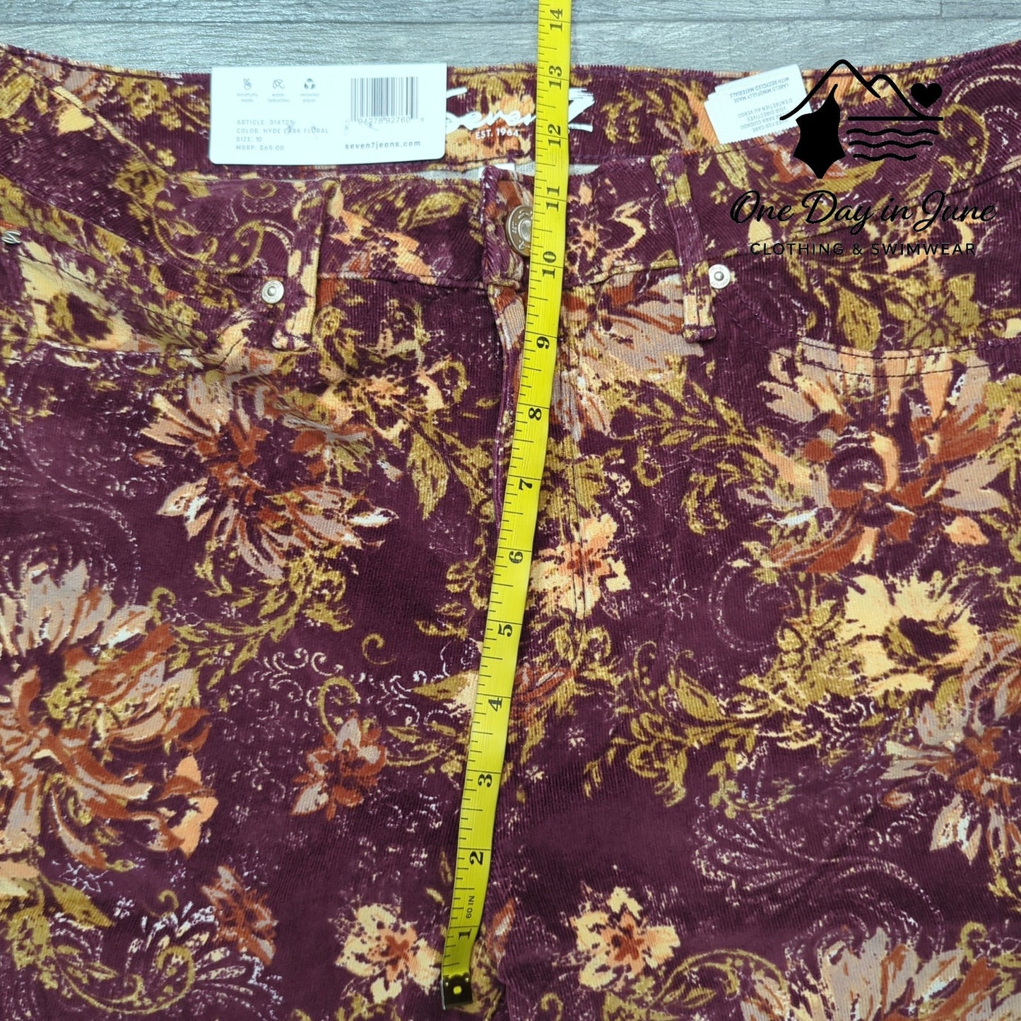 Seven7 Printed Corduroy High Rise Skinny Pants Size 10