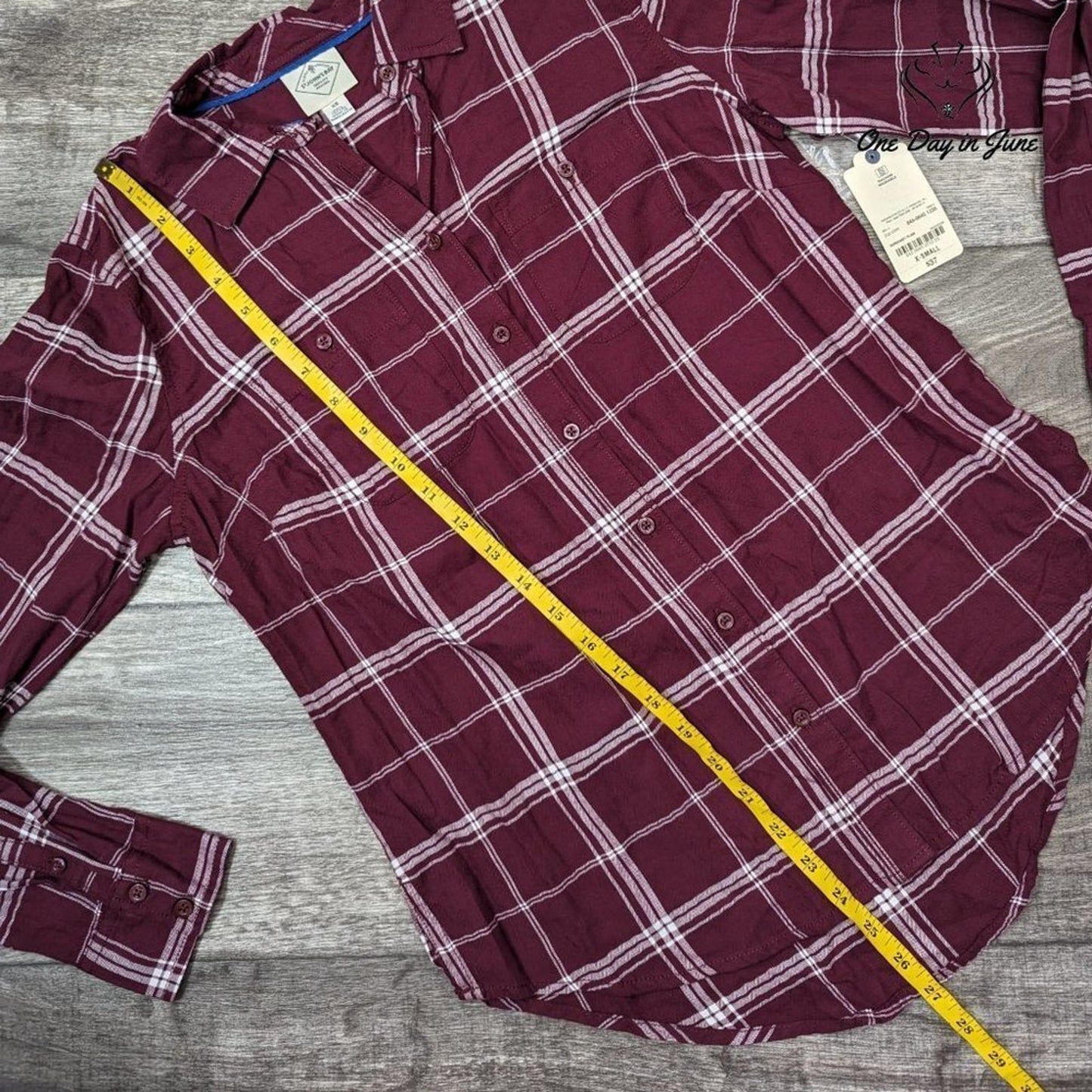 St. John's Bay Classic Fit Plaid Flannel Shirt Size XS