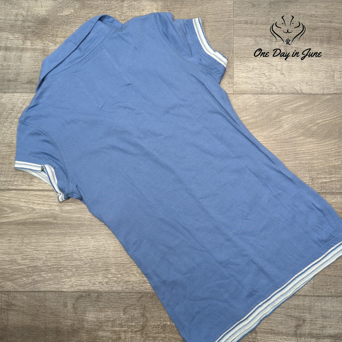 Duck Head Jeans Co Women's Polo Shirt Blue Striped Trim NWT Size M