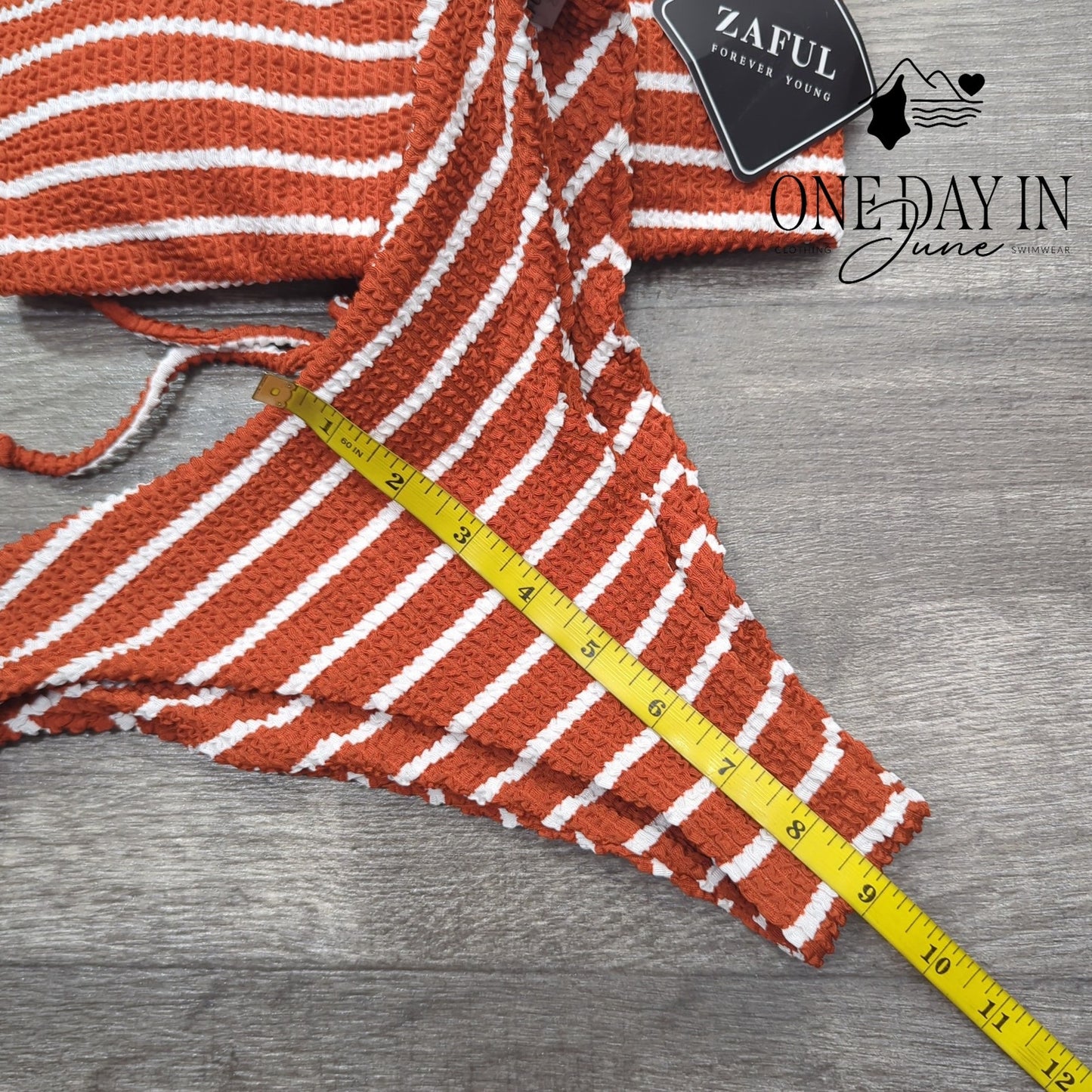 Zaful Textured Bandeau Bikini Swimsuit Size S