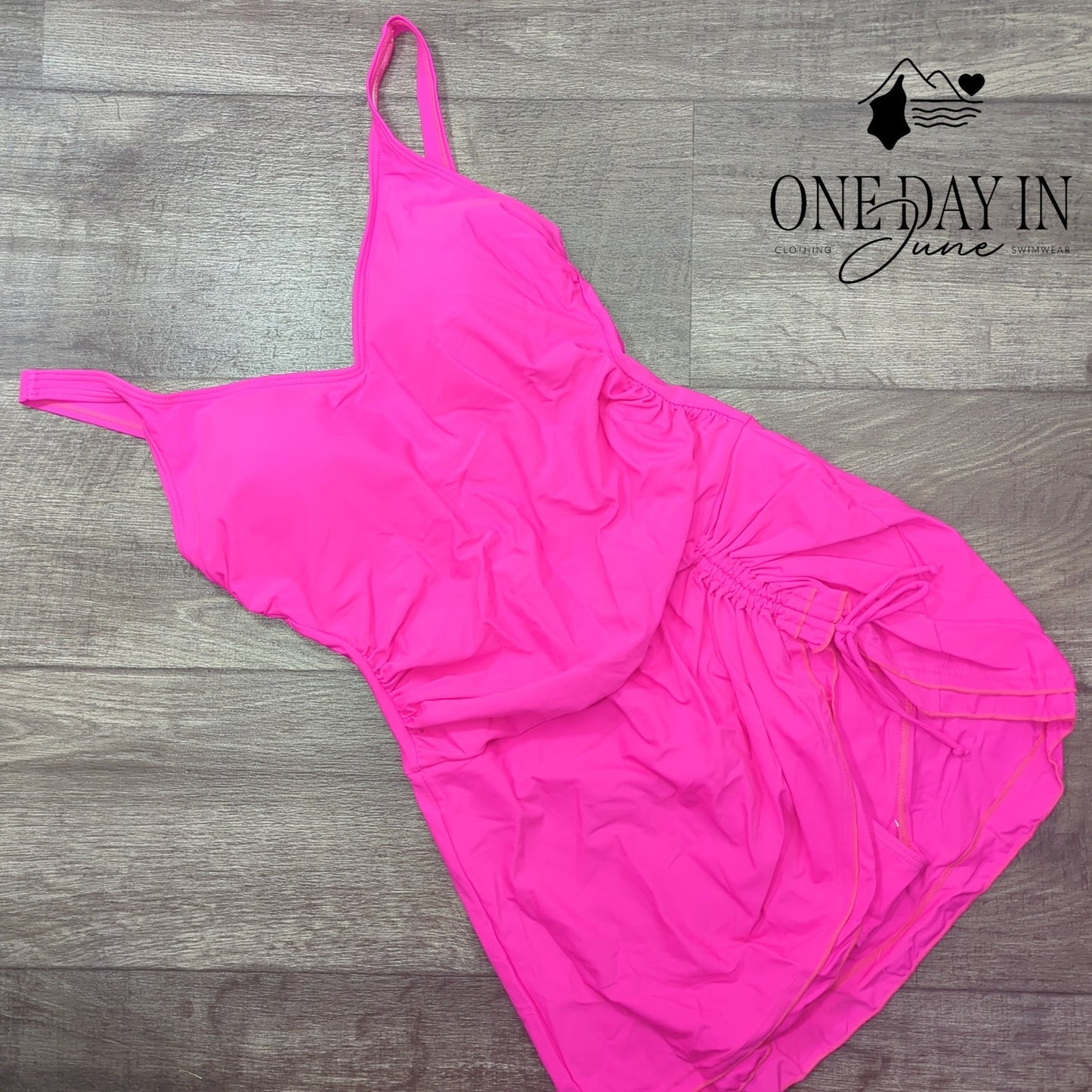 B2Prity Ruched Front One Piece Swimdress Swimsuit Size M
