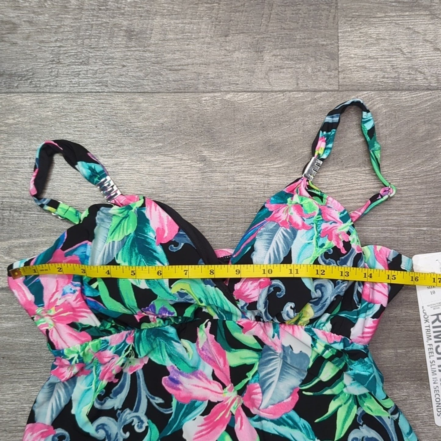 Trimshaper Floral Tankini Top Size 10