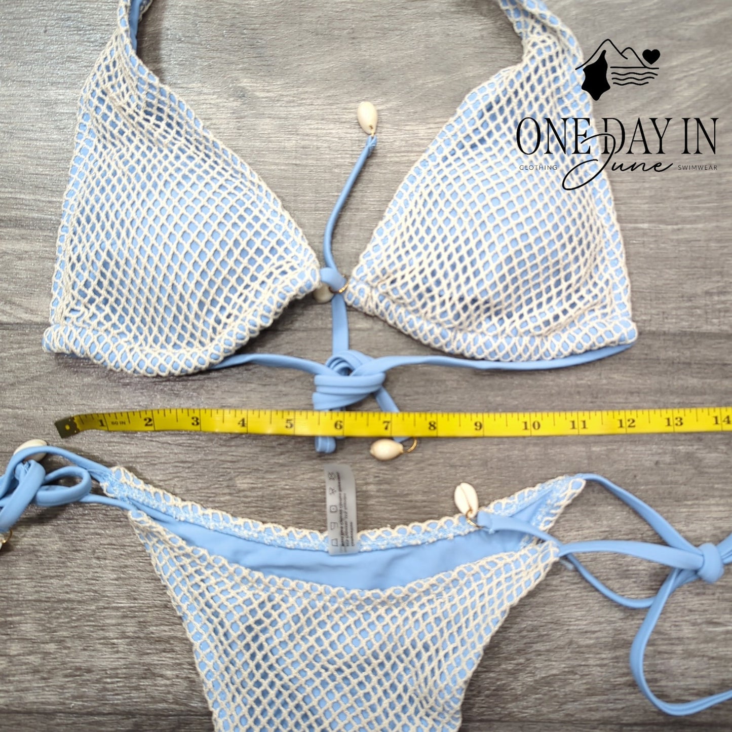 Zaful High Cut Tie Side Tie Back Bikini Swimsuit Size S