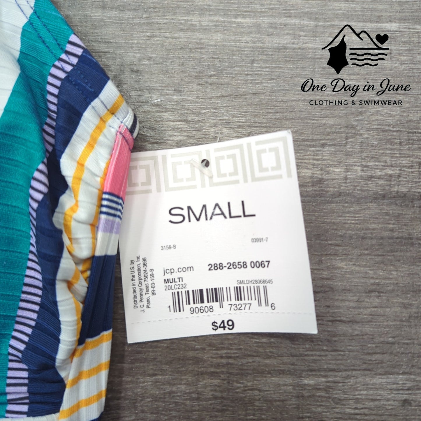 Liz Claiborne Striped Tankini Top Size S